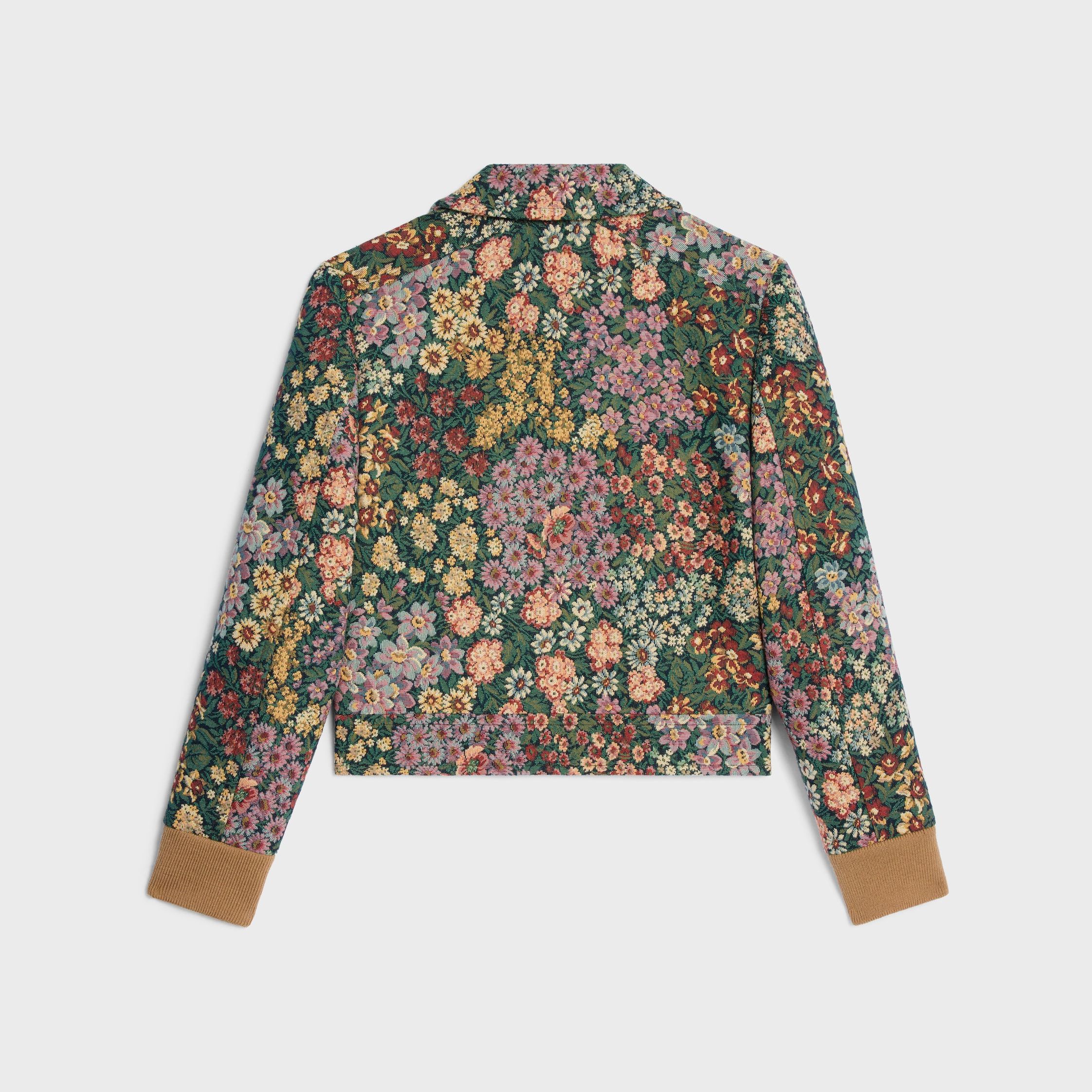 Celine BLOUSON JACKET IN COTTON JACQUARD khaki/chalk/red/violet Size S / US 4 / IT 40 - 2 Thumbnail