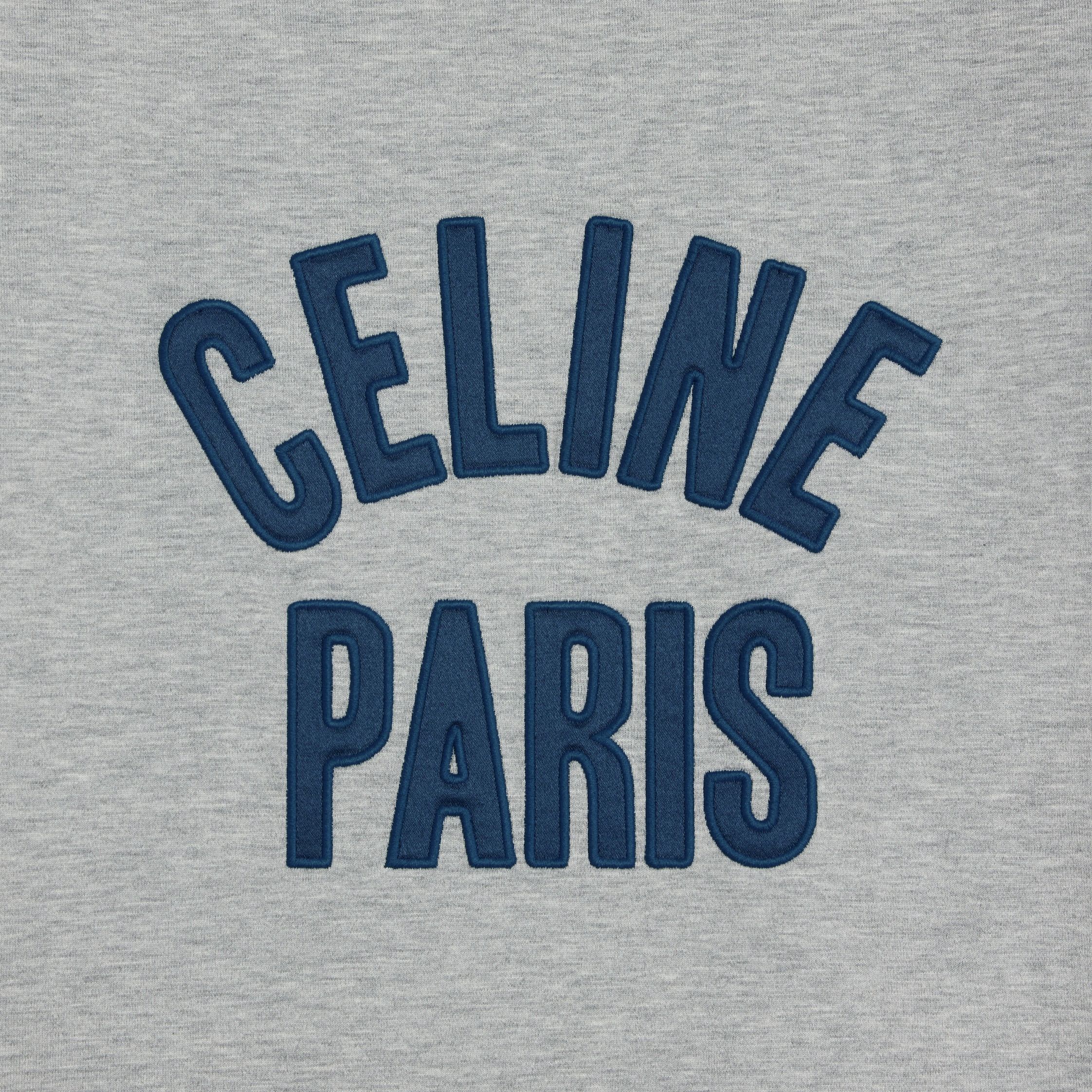 Celine CELINE PARIS T-SHIRT IN COTTON JERSEY grey melange/navy Size XL / US 12-14 / IT 48-50 - 4 Thumbnail