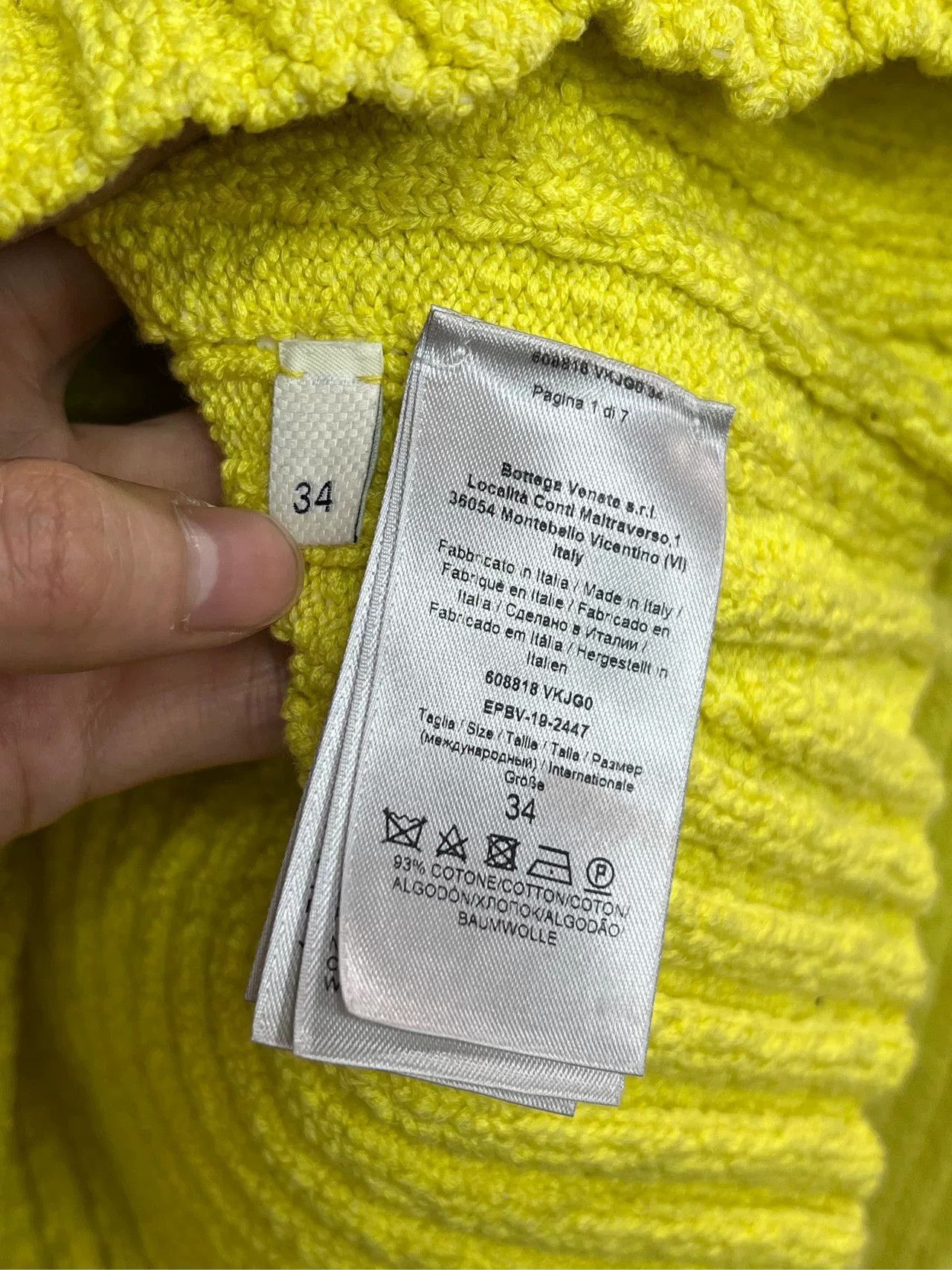 Bottega Veneta Bottega Veneta Yellow Deconstructed Knit Sweater Size XXS / US 00 / IT 34 - 3 Thumbnail