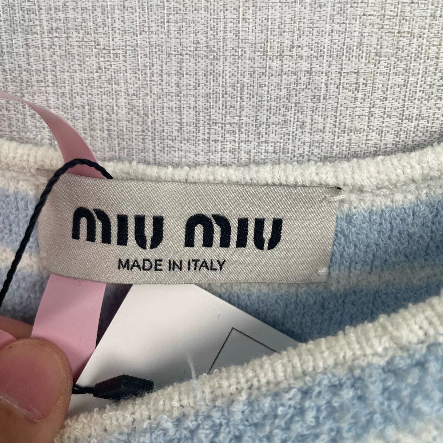 Miu Miu Min Miu Blue White Striped Towel Dress Size XS / US 0-2 / IT 36-38 - 3 Thumbnail