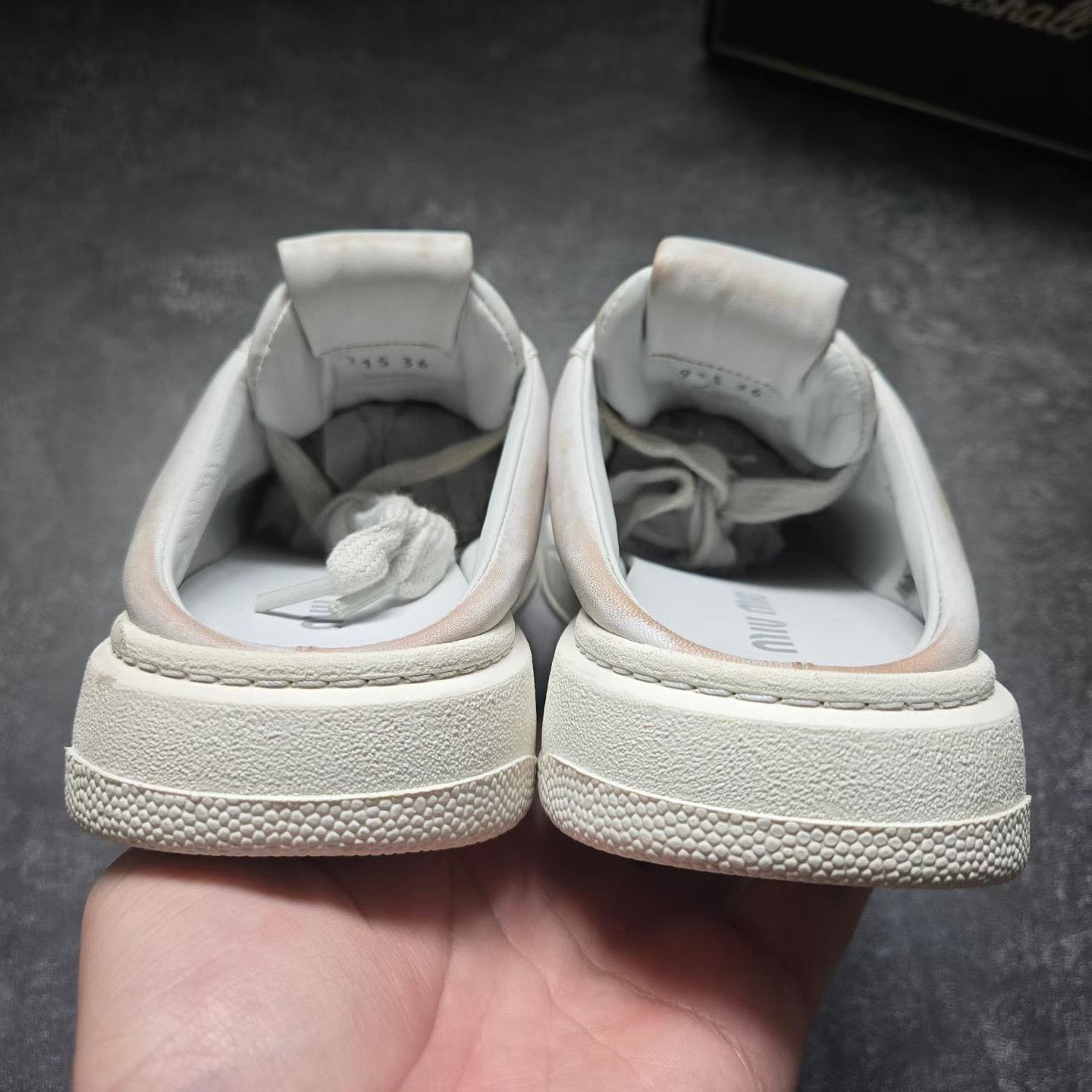 Miu Miu MIU MIU Distressed White Mules Size US 5 / IT 35 - 3 Thumbnail