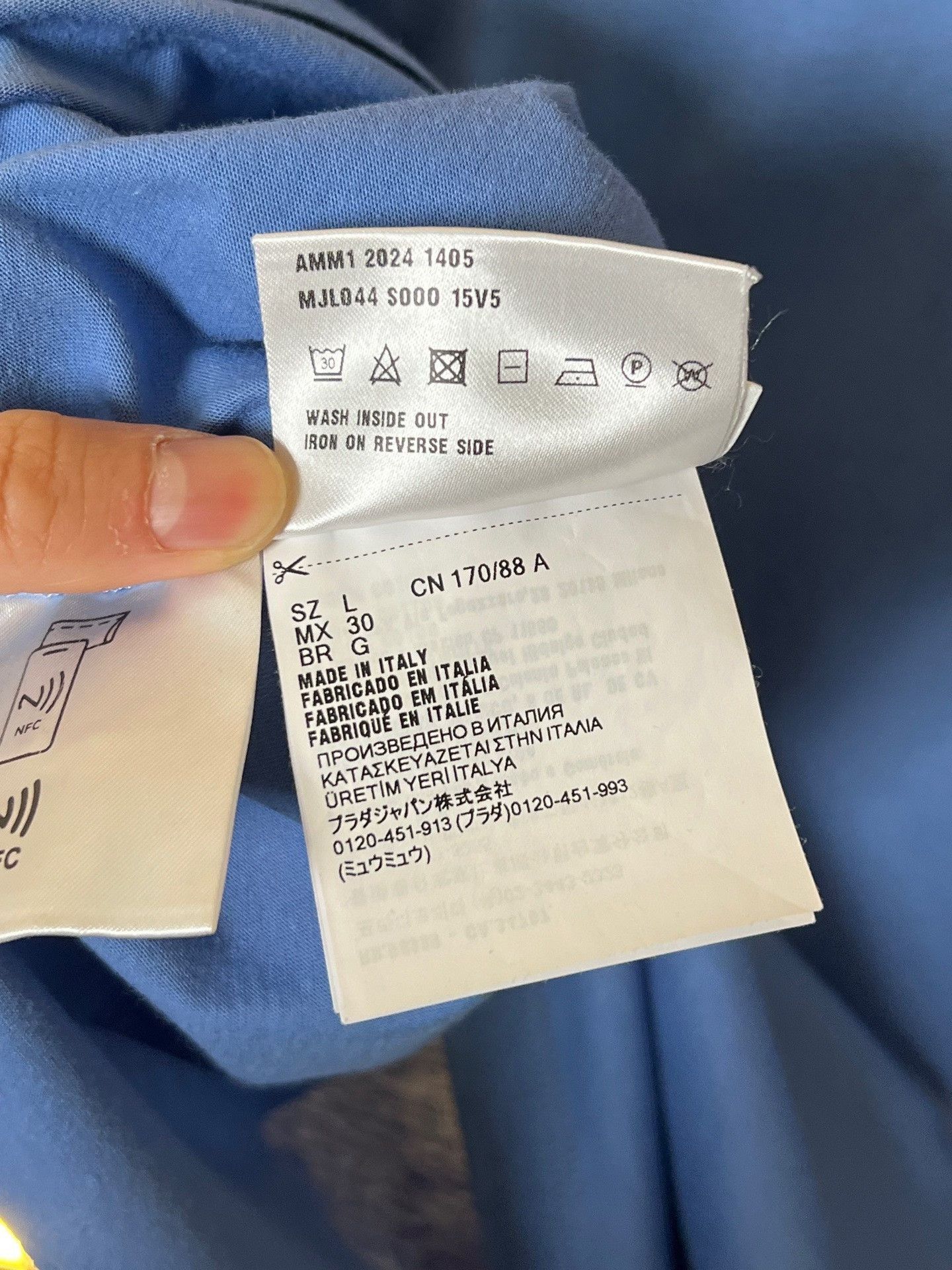 Miu Miu Miu Miu Blue Slogan Long Sleeve Size L / US 10 / IT 46 - 5 Thumbnail