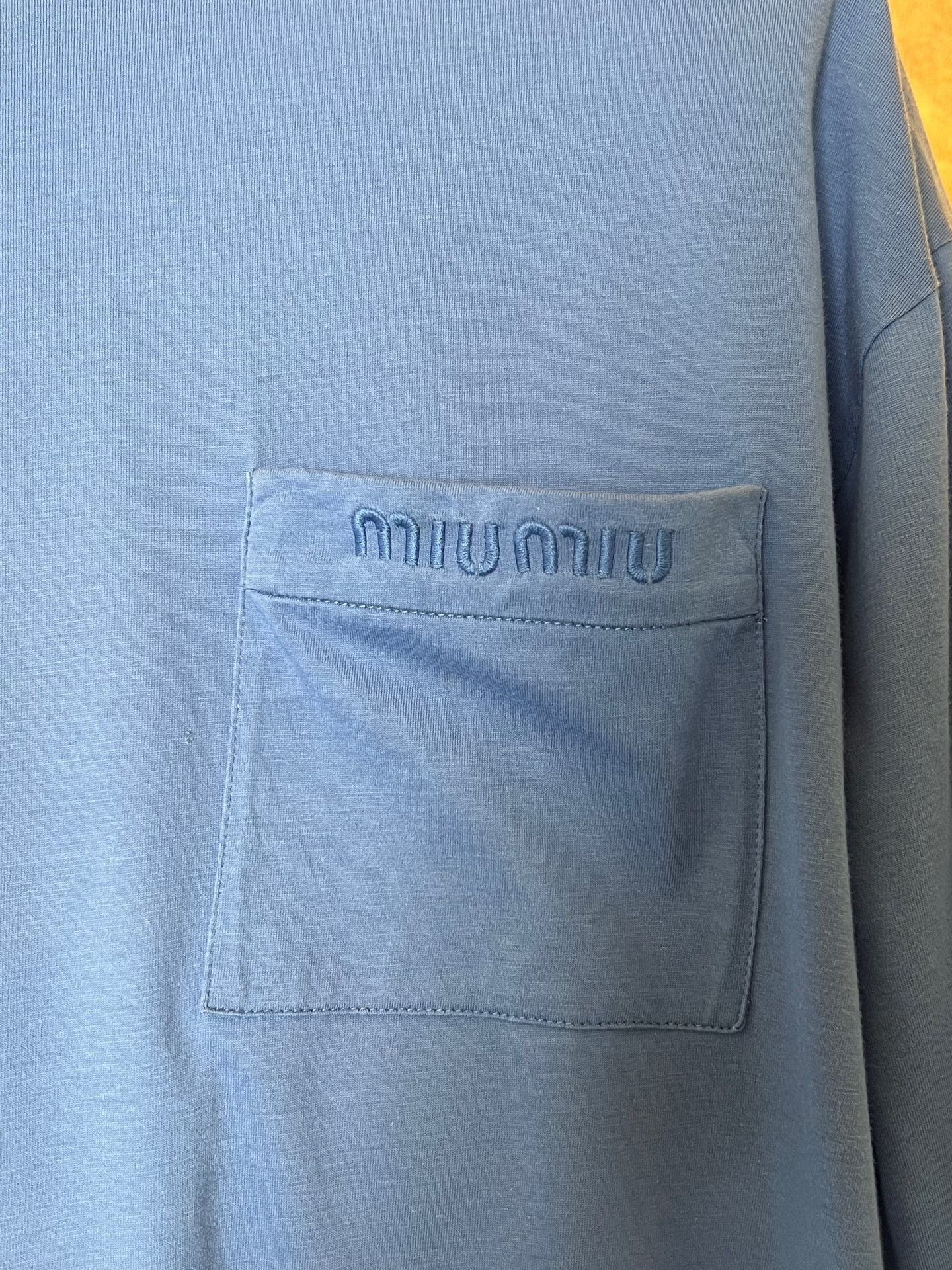 Miu Miu Miu Miu Blue Slogan Long Sleeve Size L / US 10 / IT 46 - 3 Thumbnail