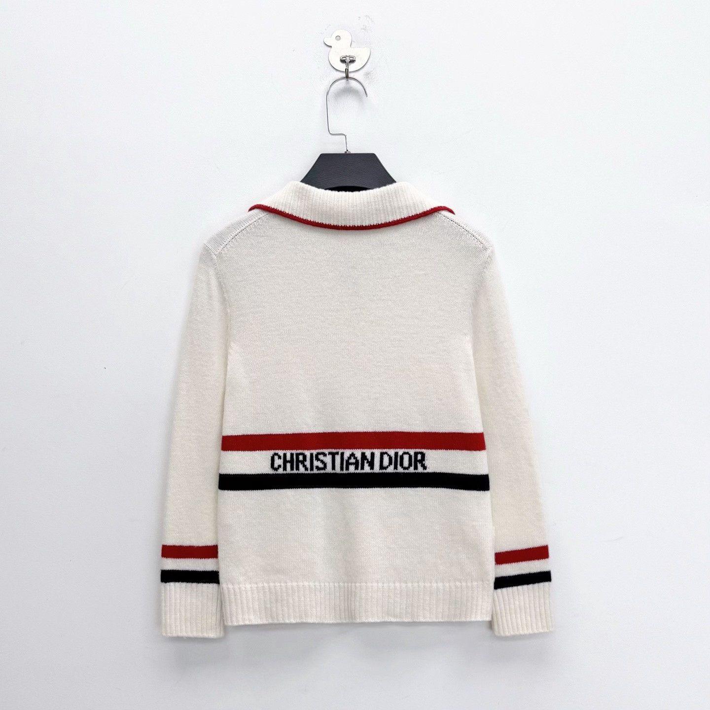 Dior Dior Beige Striped Intarsia Cashmere Sweater Size S / US 4 / IT 40 - 2 Thumbnail