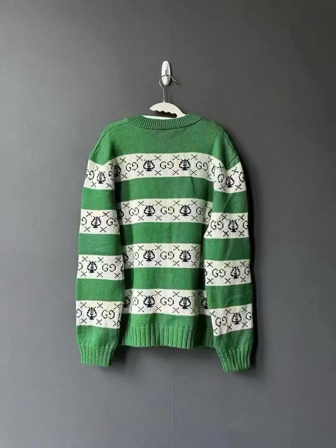 Gucci Gucci White Green Stripe GG Cardigan Size US M / EU 48-50 / 2 - 2 Thumbnail