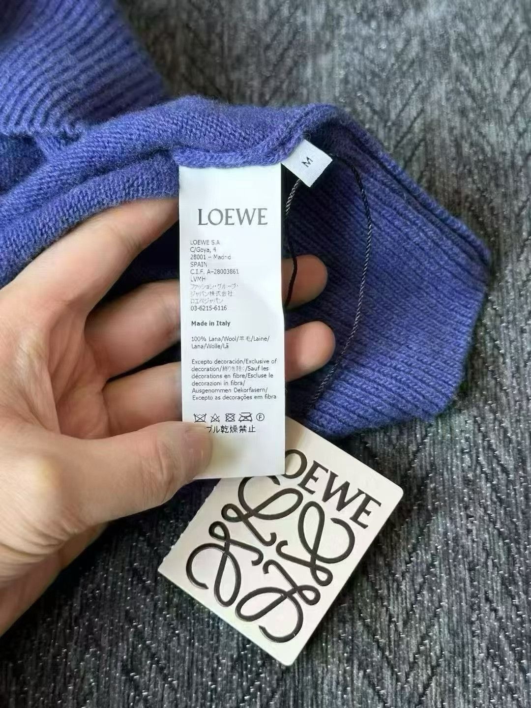 Loewe Loewe Purple Color Block Wool Cardigan Size M / US 6-8 / IT 42-44 - 4 Thumbnail