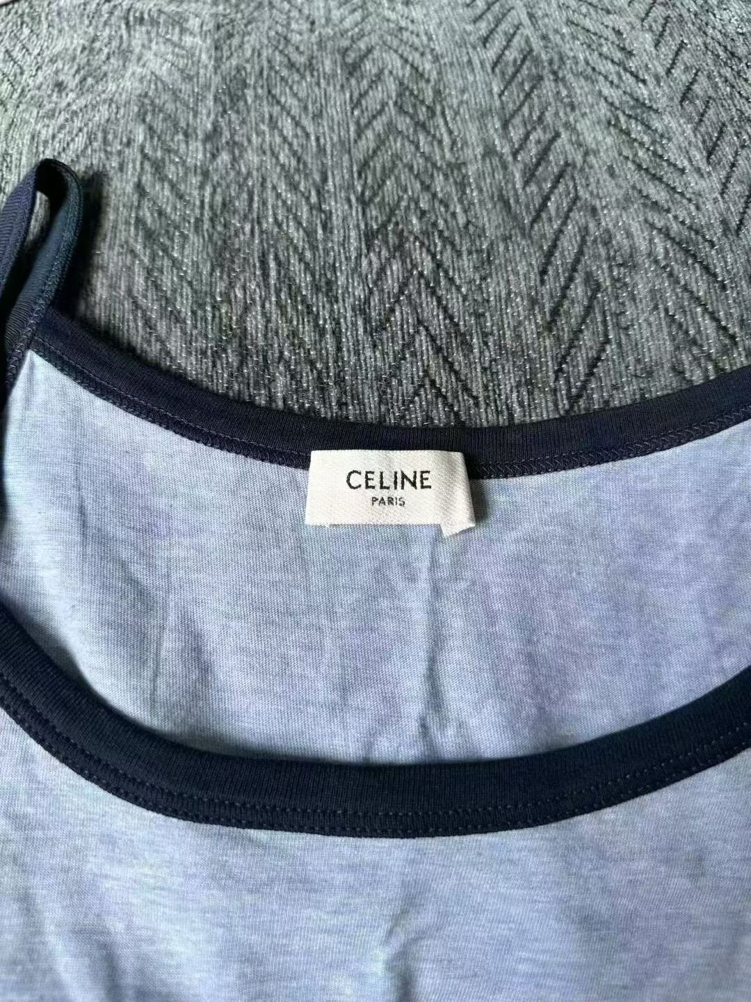 Celine Celine Haze Blue Triomphe Camisole Size M / US 6-8 / IT 42-44 - 3 Thumbnail