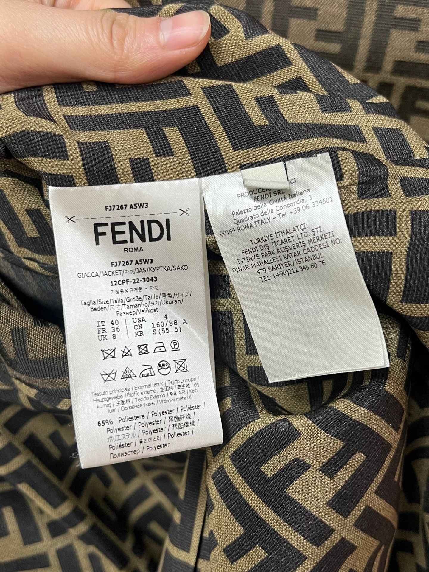 Fendi Fendi New Full-Print Denim Jacket Size US XXS / EU 40 - 4 Thumbnail