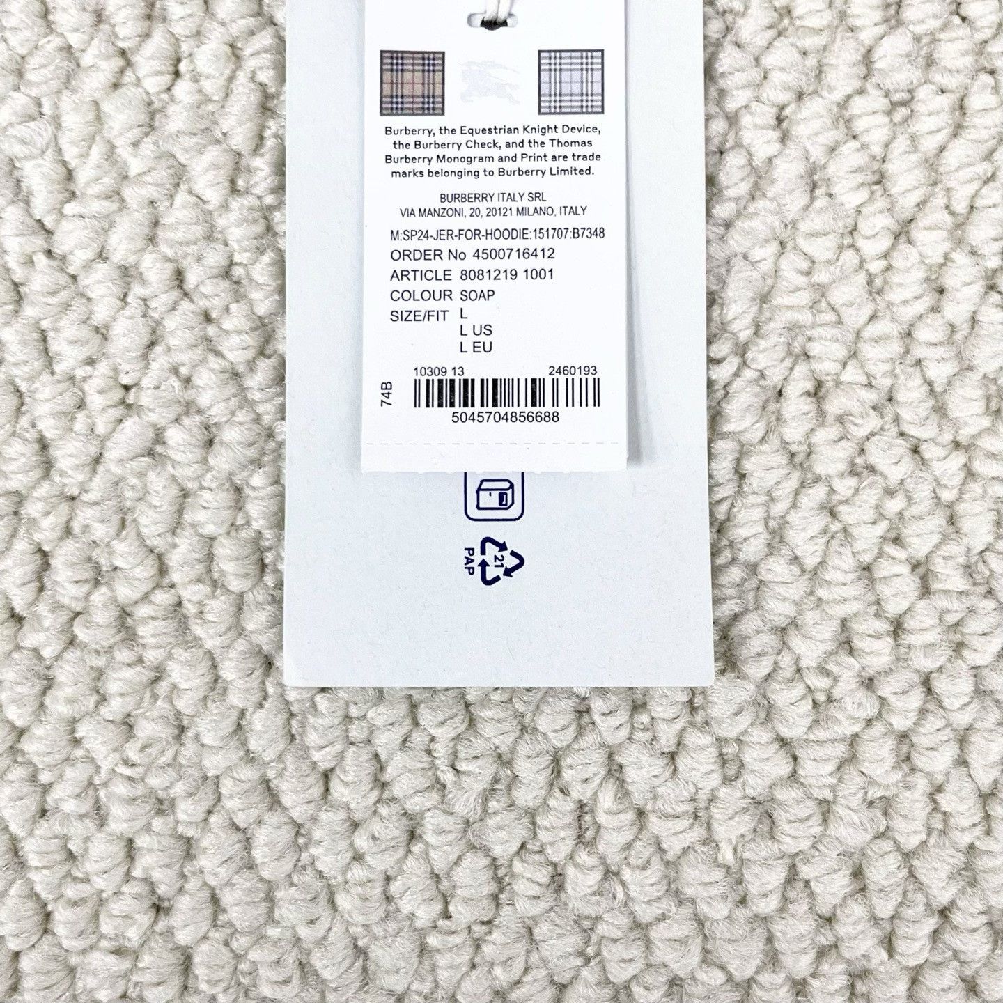 Burberry Burberry Beige Equestrian Logo Hoodie Size US L / EU 52-54 / 3 - 6 Thumbnail