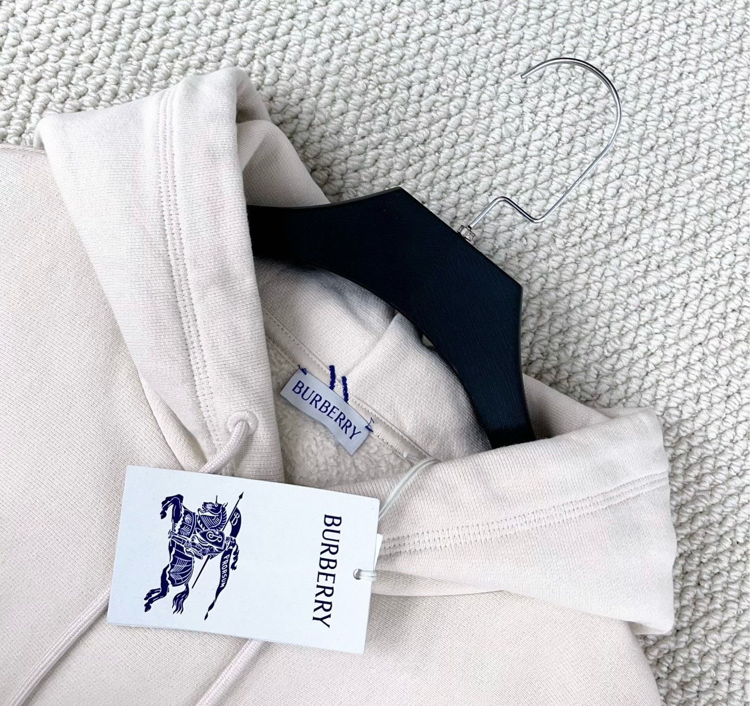 Burberry Burberry Beige Equestrian Logo Hoodie Size US L / EU 52-54 / 3 - 3 Thumbnail