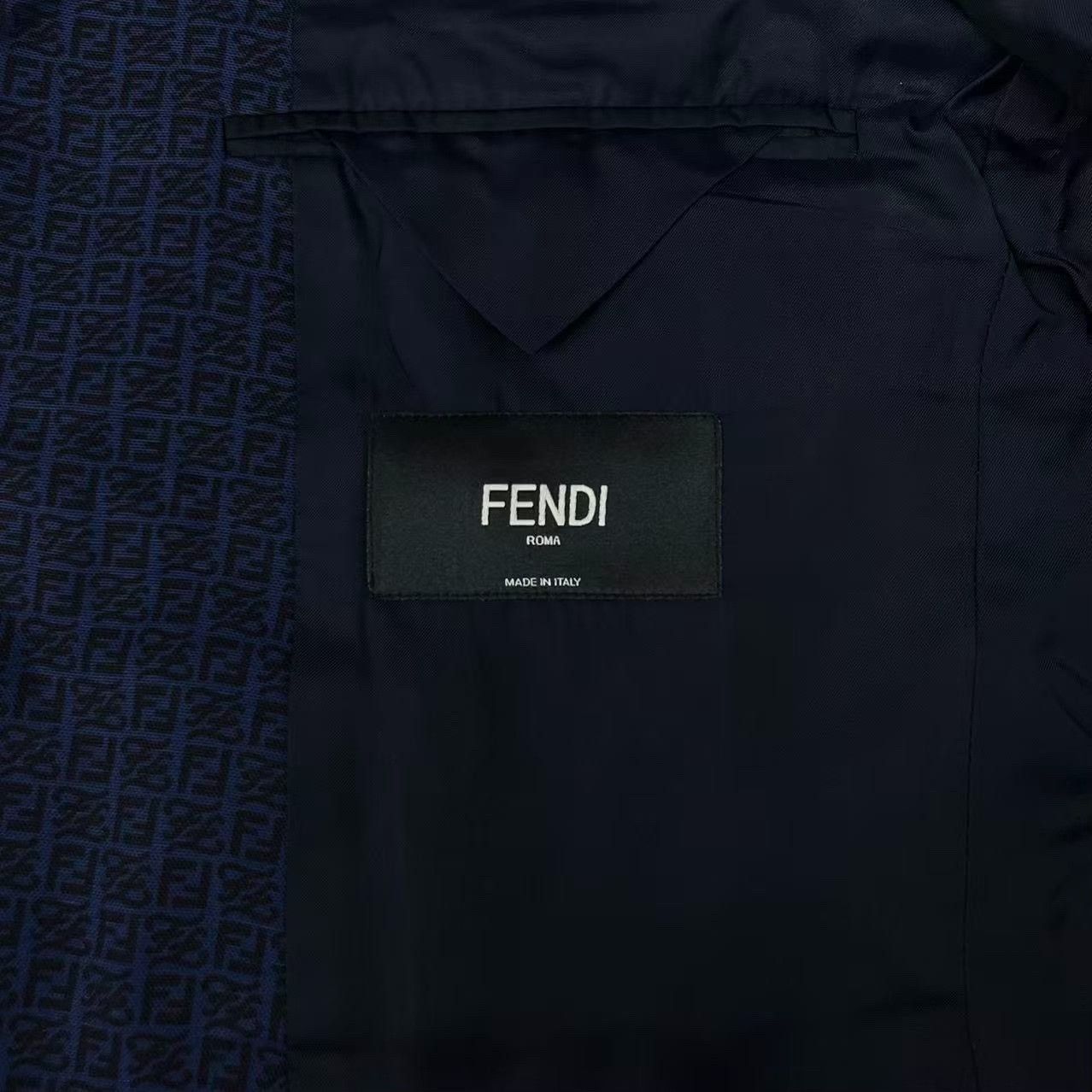 Fendi Fendi Blue Double F Monogram Blazer Size US M / EU 48-50 / 2 - 6 Thumbnail