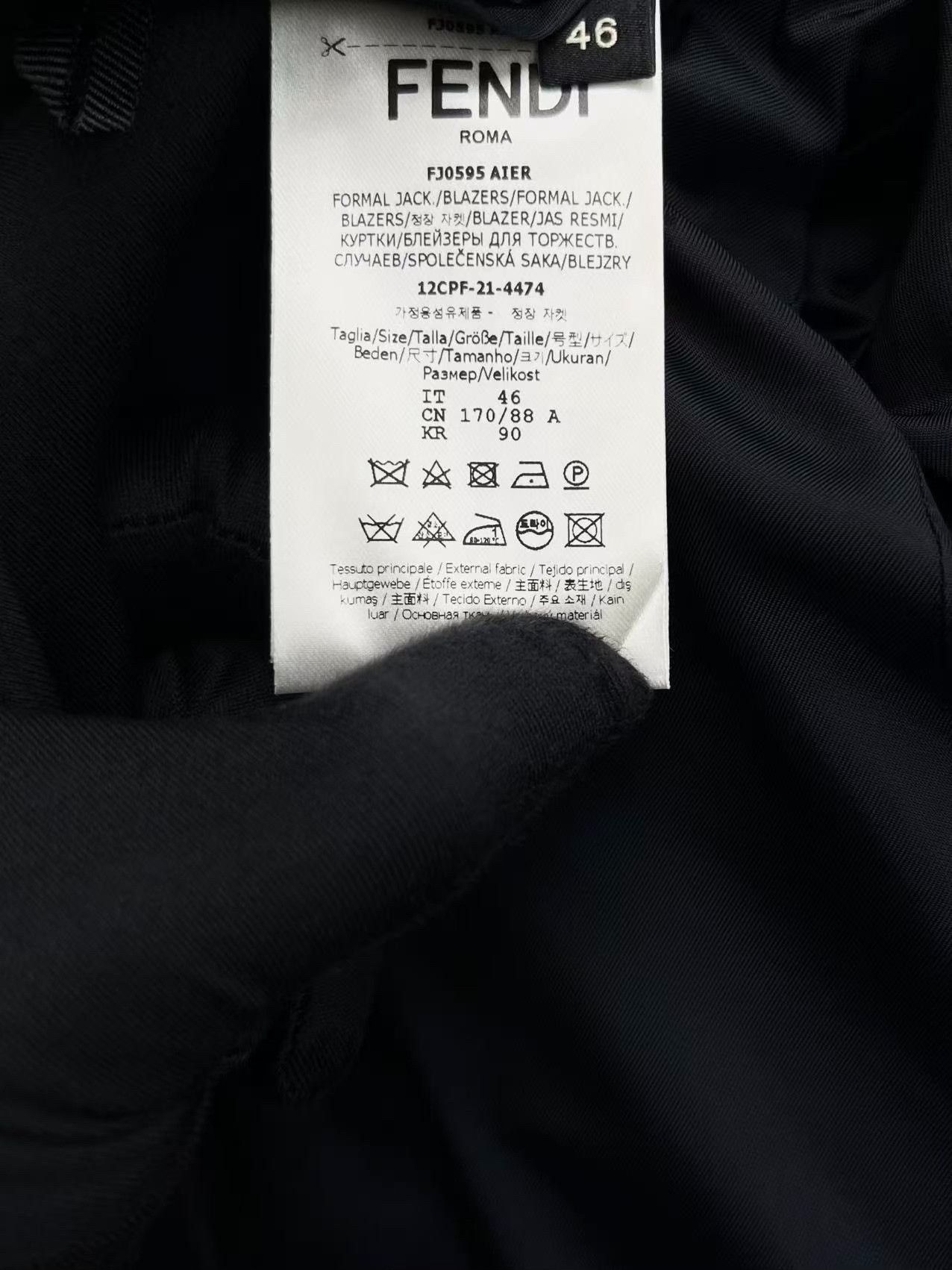 Fendi Fendi Blue Double F Monogram Blazer Size US M / EU 48-50 / 2 - 7 Thumbnail