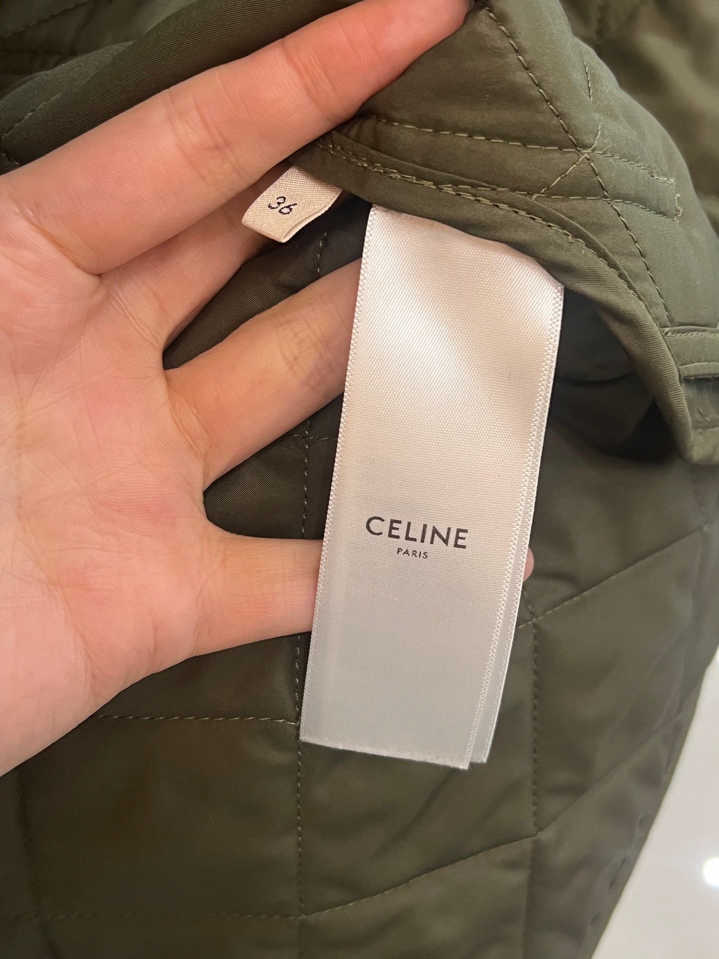 Celine Celine Military Green Diamond Pattern Cotton Jacket Size XS / US 0-2 / IT 36-38 - 5 Thumbnail
