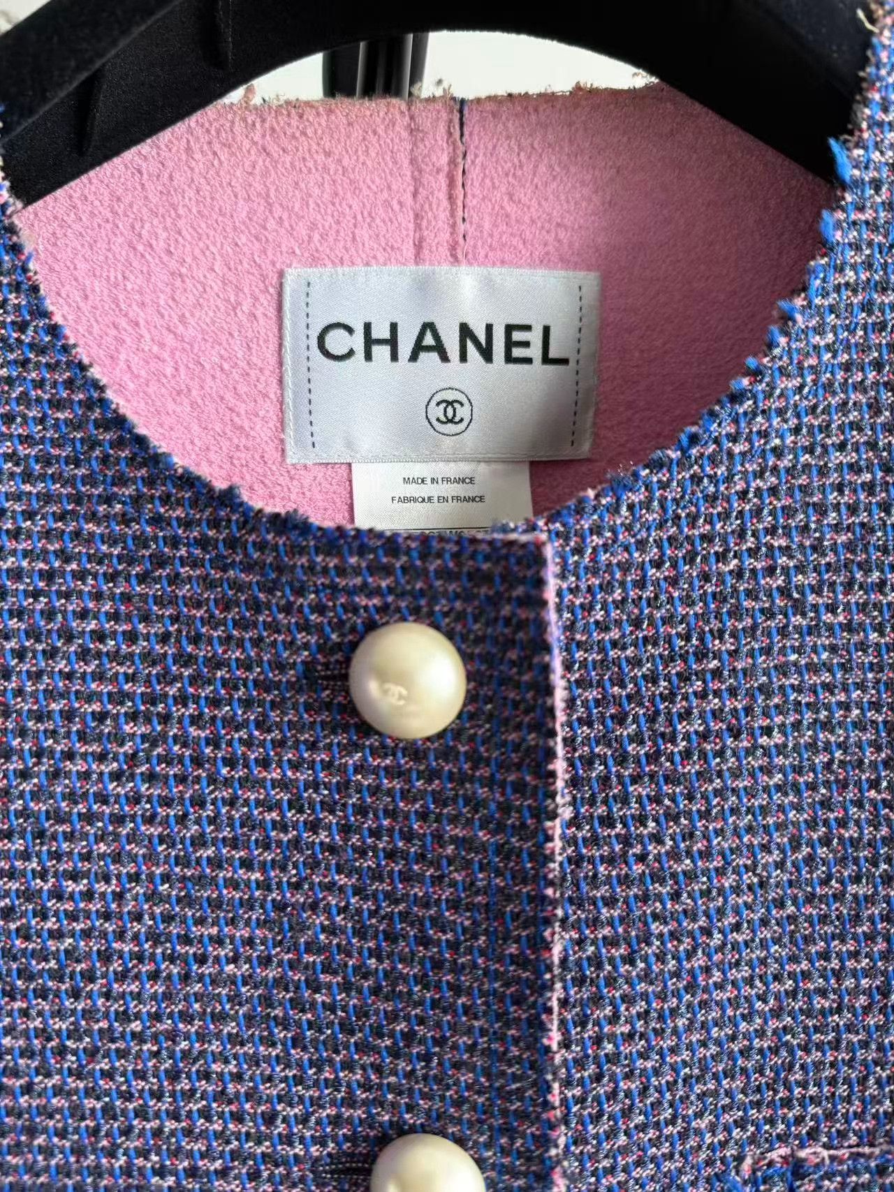 Chanel Chanel Discontinued Purple Pearl Tweed Coat Size S / US 4 / IT 40 - 3 Thumbnail
