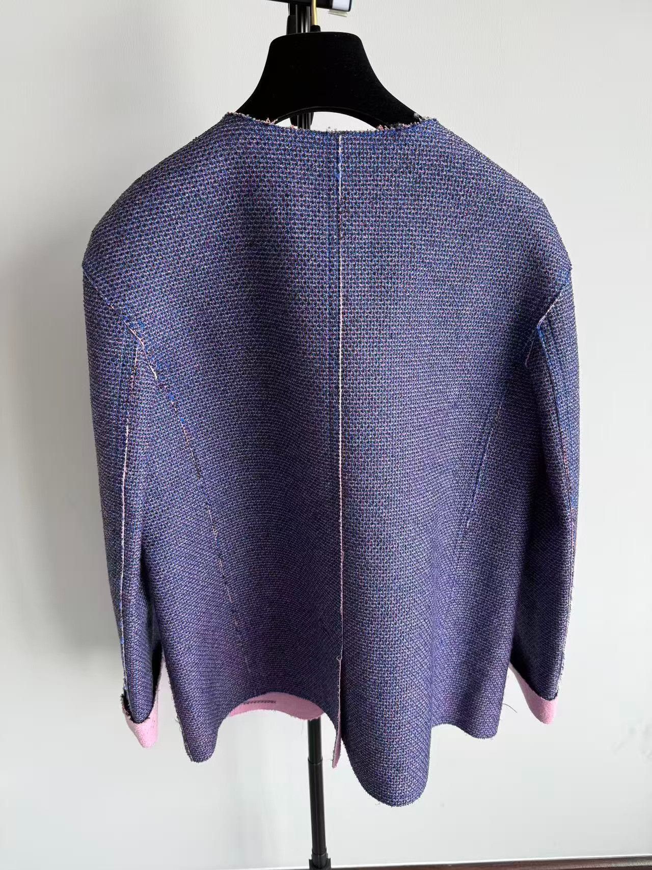 Chanel Chanel Discontinued Purple Pearl Tweed Coat Size S / US 4 / IT 40 - 5 Thumbnail