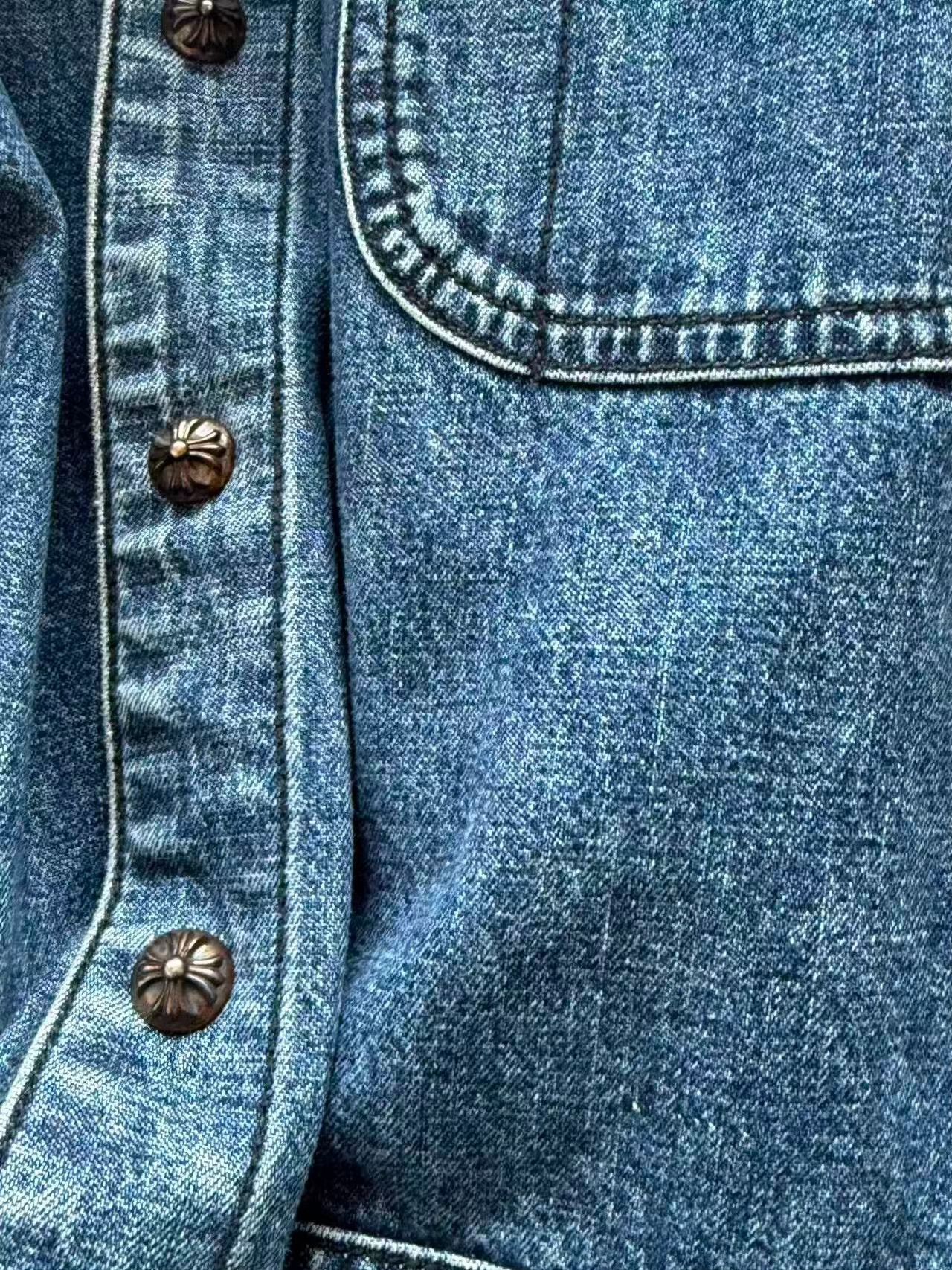 Chrome Hearts Chrome Hearts Blue Washed Denim Jacket Size US M / EU 48-50 / 2 - 4 Thumbnail