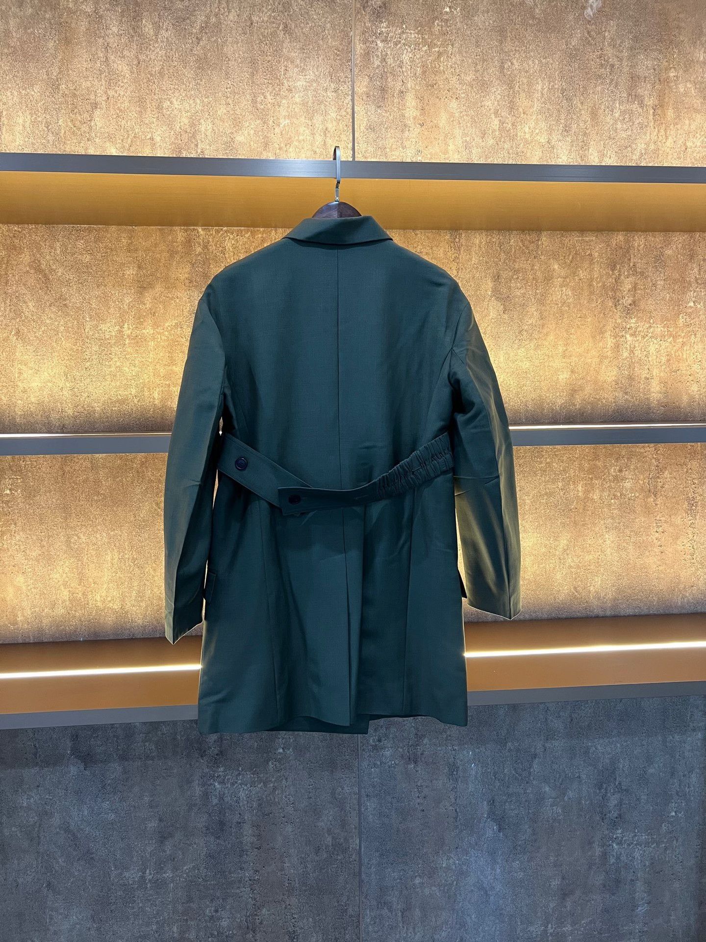 Celine Celine Army Green Belted Long Blazer Size S / US 4 / IT 40 - 2 Thumbnail