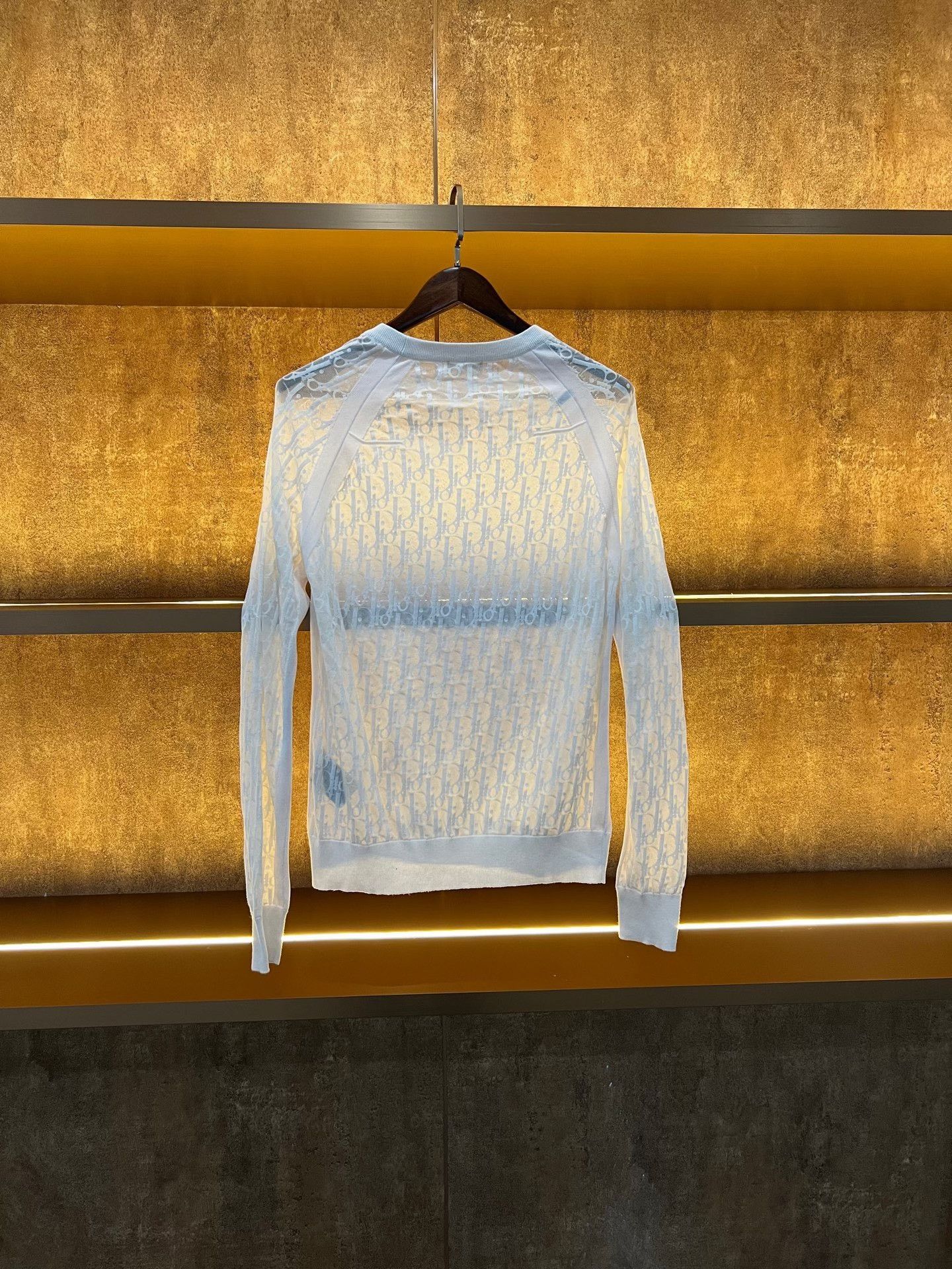 Dior Dior White All-over Print Transparent Long-sleeve Size M / US 6-8 / IT 42-44 - 2 Thumbnail