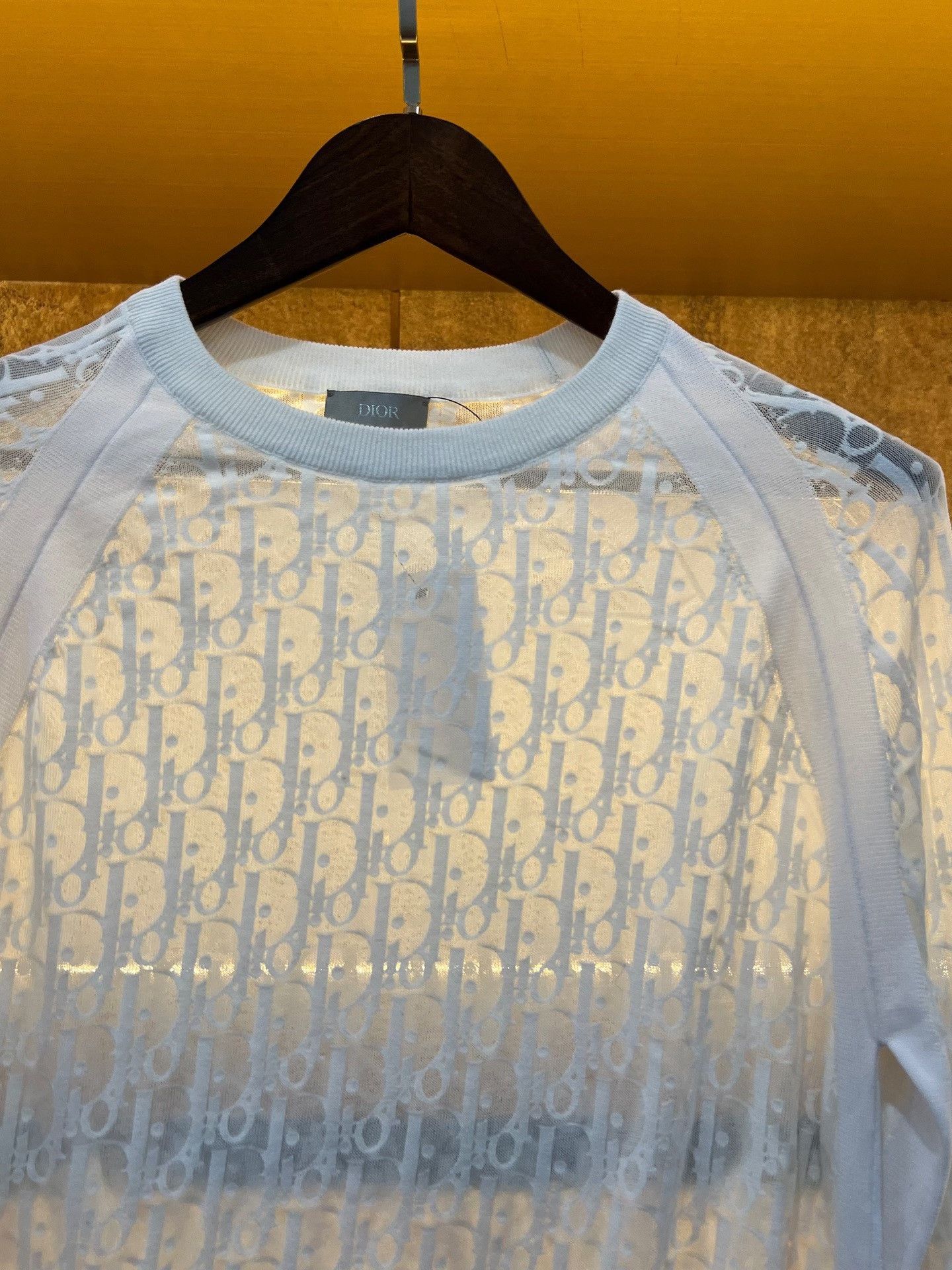 Dior Dior White All-over Print Transparent Long-sleeve Size M / US 6-8 / IT 42-44 - 3 Thumbnail