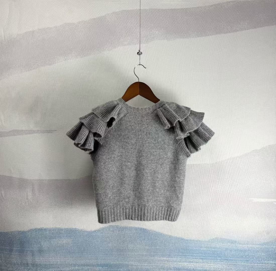 Dior Dior Gray Lucky Star Slogan Ruffled Cashmere Sweater Size XXS / US 00 / IT 34 - 3 Thumbnail
