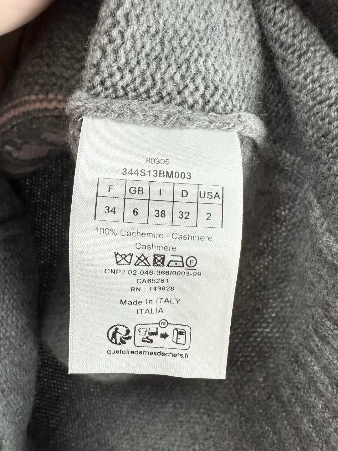 Dior Dior Gray Lucky Star Slogan Ruffled Cashmere Sweater Size XXS / US 00 / IT 34 - 4 Thumbnail