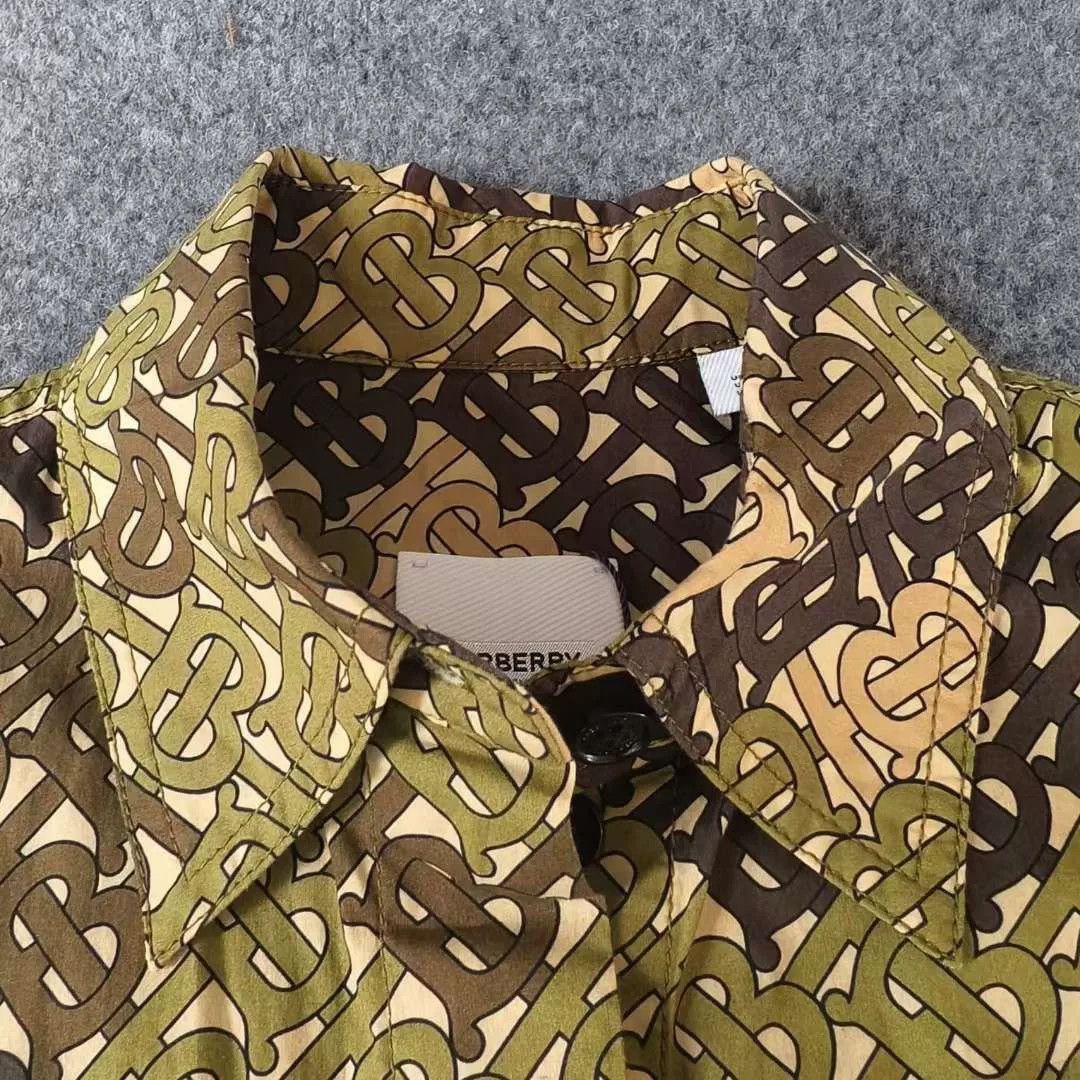 Burberry Burberry Army Green All-Over Print Short-Sleeve Dress Size XXS / US 00 / IT 34 - 3 Thumbnail
