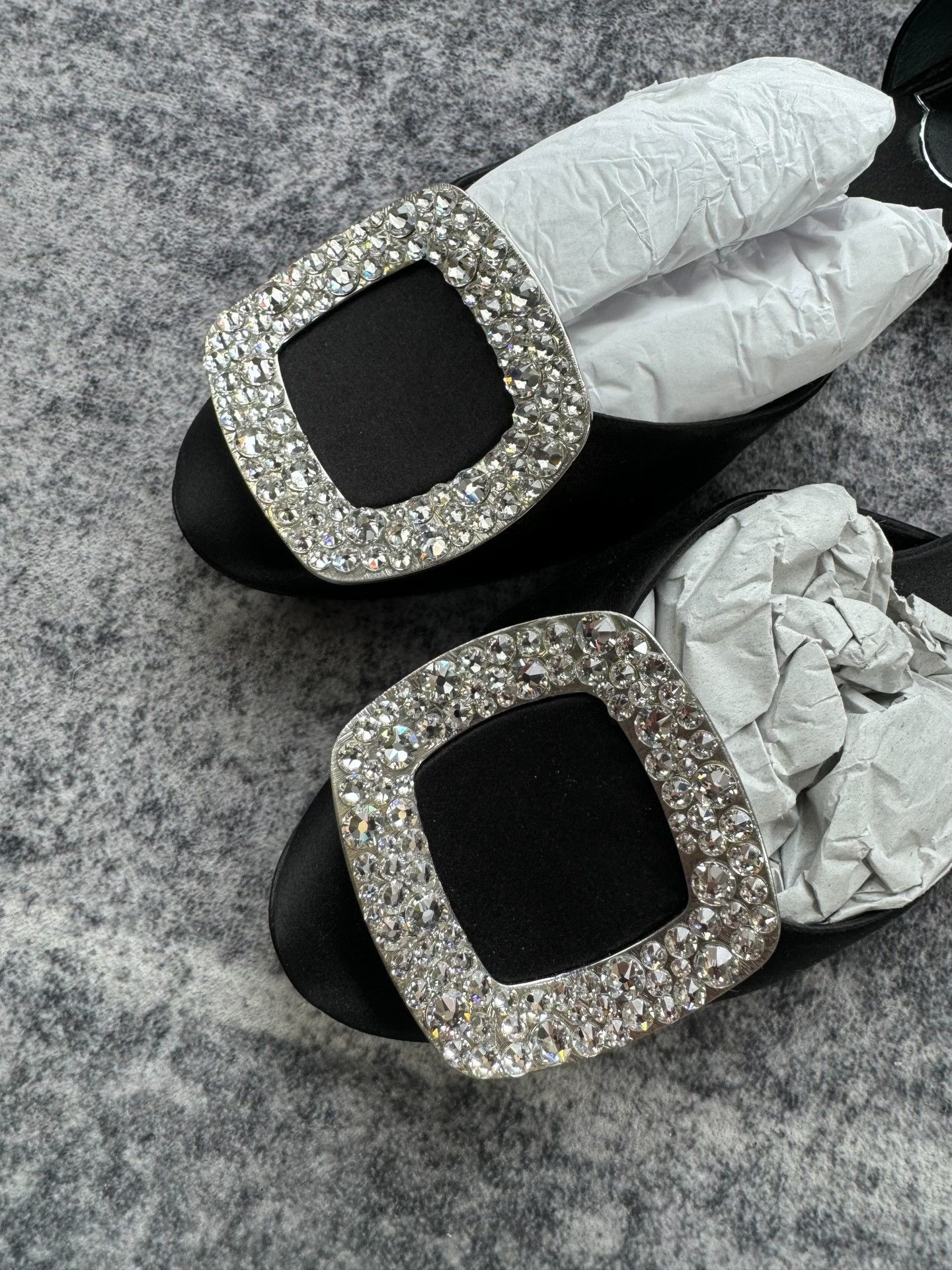Roger Vivier Roger Vivier Black Square Diamond Flats Size US 4 / IT 34 - 3 Thumbnail