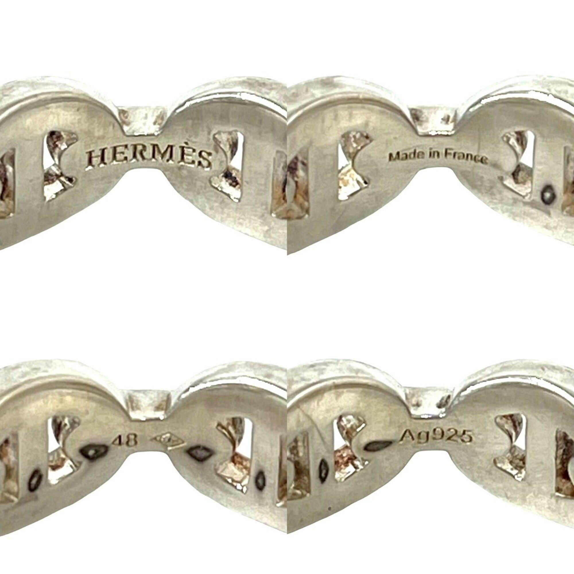 Hermes HERMES Chaine d'Ancre Enchainée Ring, Sterling Silver 925, Women's Accessory, Silver, Item No. 24319 Size ONE SIZE - 3 Thumbnail