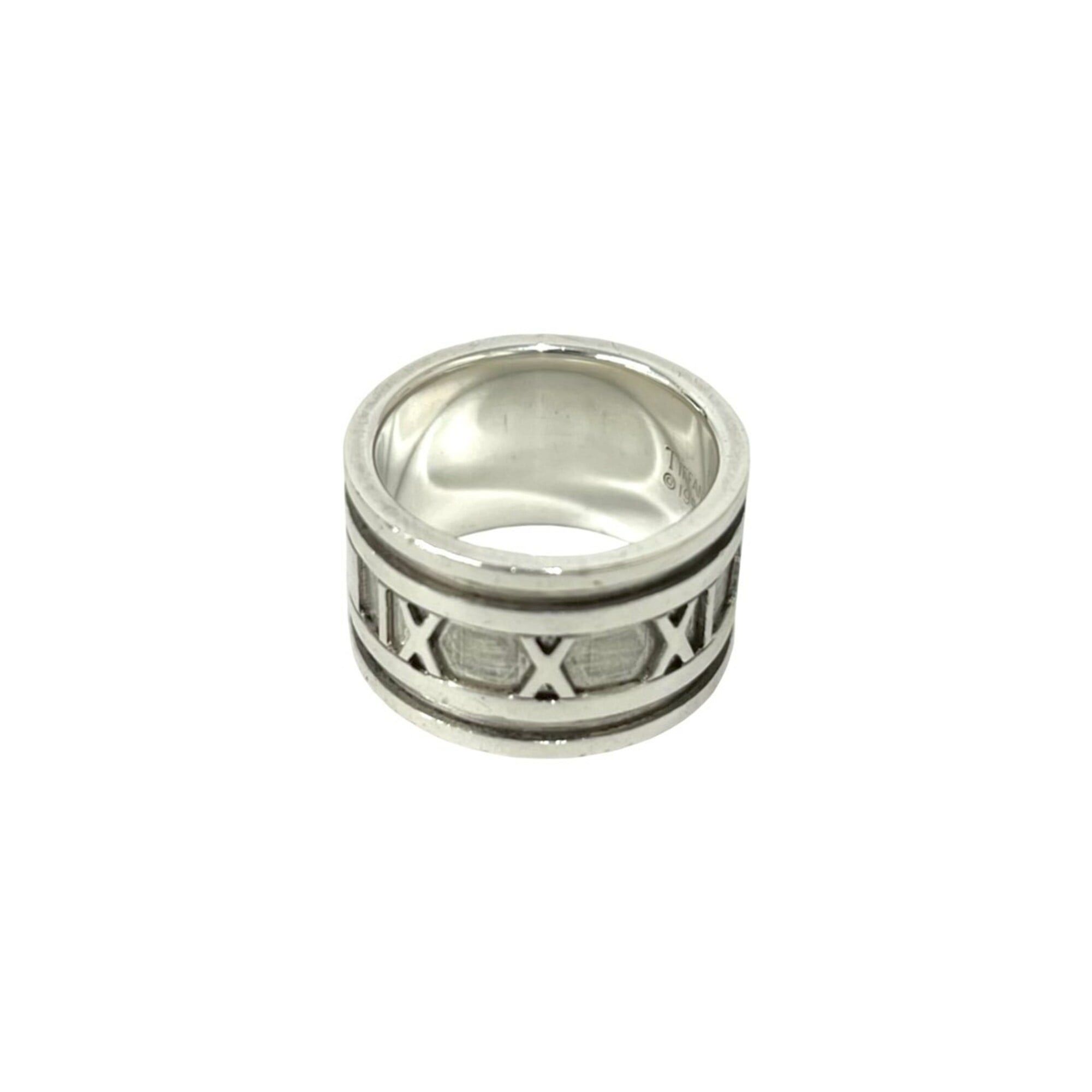 Tiffany & Co. TIFFANY&Co. Tiffany Wide Atlas Ring, Sterling Silver 925, Size 1, Women's/Men's, Silver, Item Number 32539 Size ONE SIZE - 5 Thumbnail