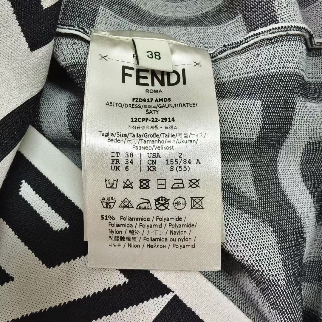 Fendi Fendi Black White Logo Knit Dress Size S / US 4 / IT 40 - 4 Thumbnail