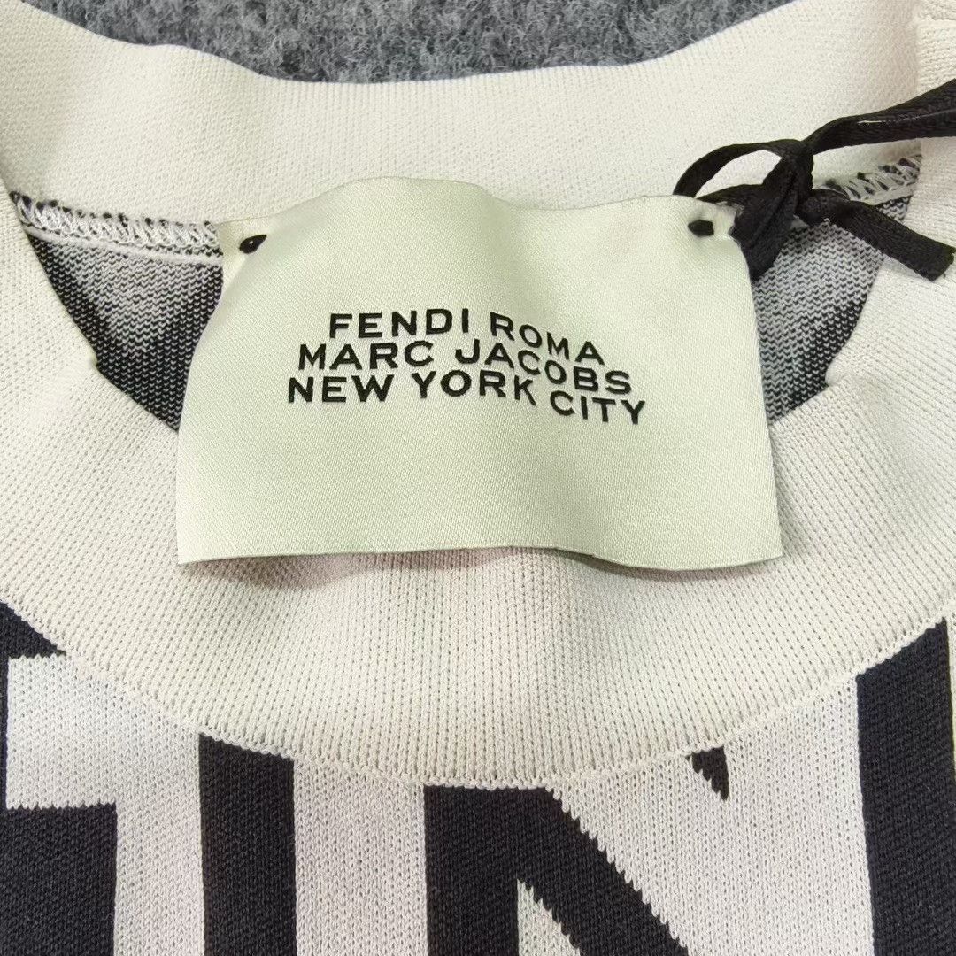 Fendi Fendi Black White Logo Knit Dress Size S / US 4 / IT 40 - 3 Thumbnail