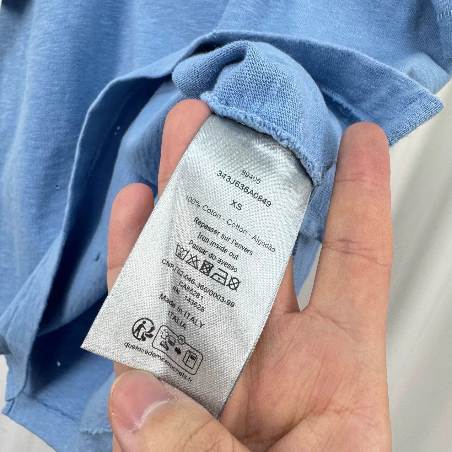Dior Dior New Distressed Blue Letter Print Tee Size XS / US 0-2 / IT 36-38 - 6 Thumbnail