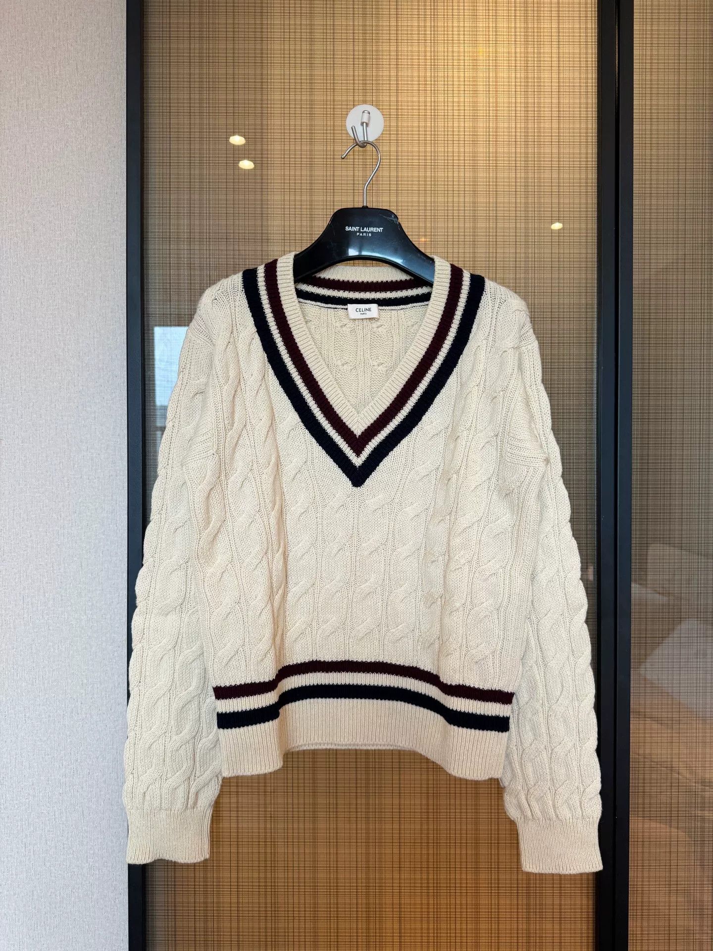 Celine Celine V-Neck Knit Sweater Size S / US 4 / IT 40 - 3 Thumbnail
