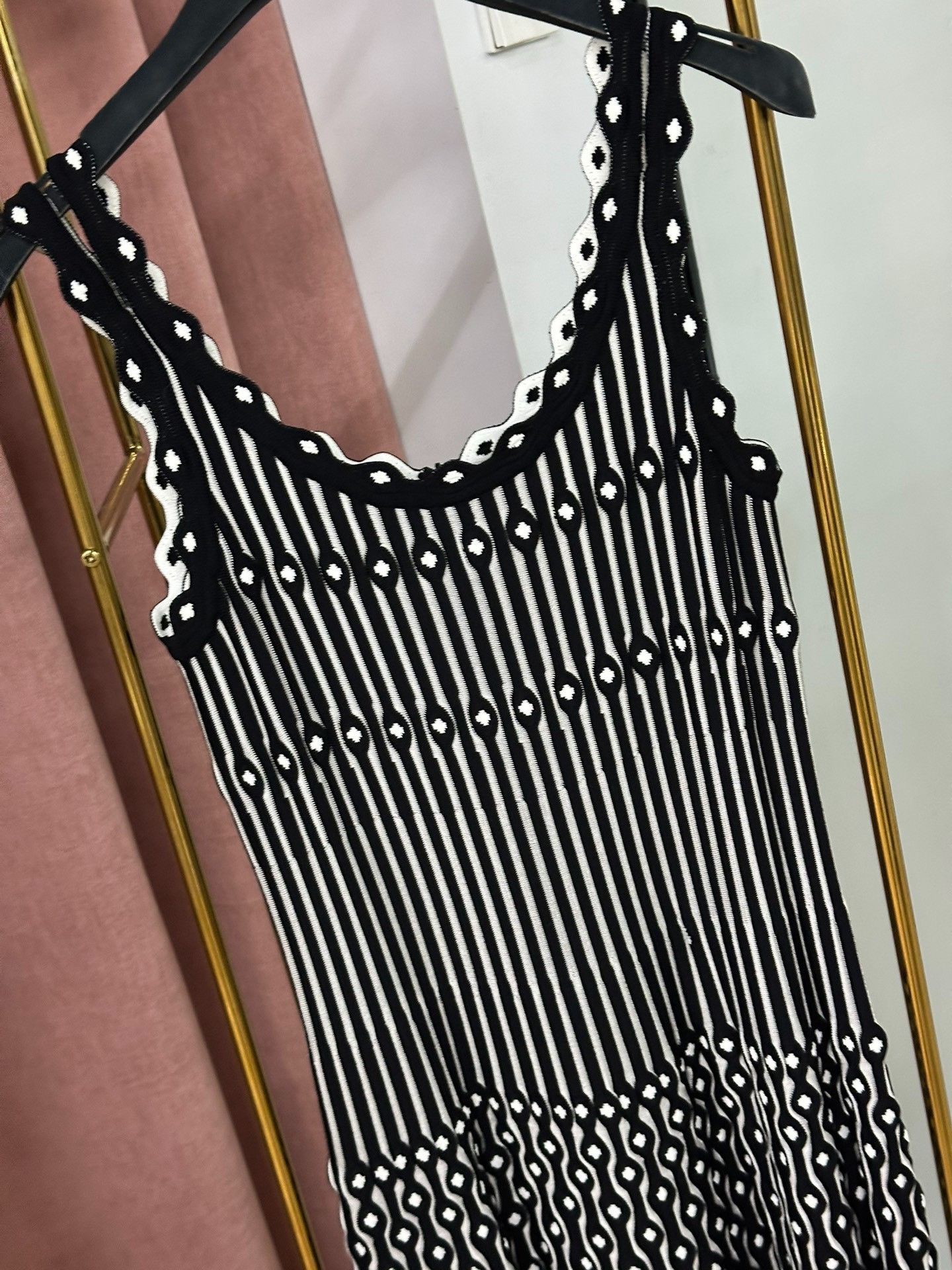 Alaia Alaia Black and White Striped Dress Size S / US 4 / IT 40 - 2 Thumbnail