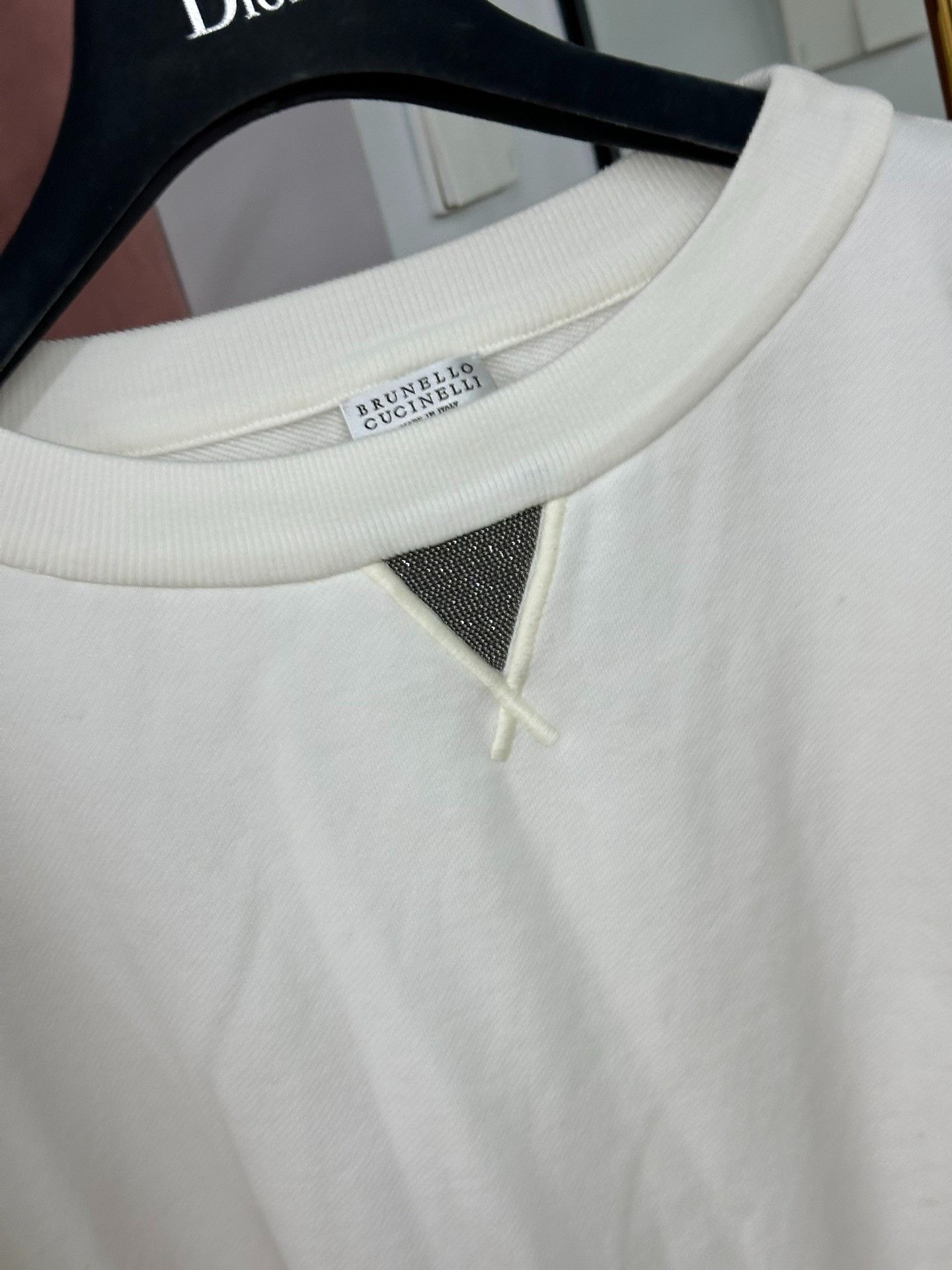 Brunello Cucinelli Brunello Cucinelli White Beaded Sweatshirt Size M / US 6-8 / IT 42-44 - 2 Thumbnail