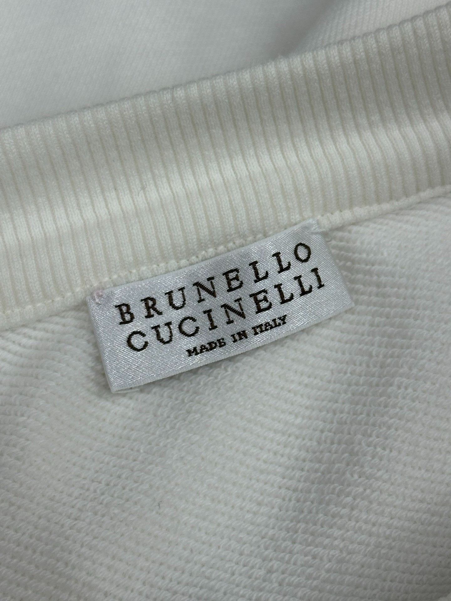 Brunello Cucinelli Brunello Cucinelli White Beaded Sweatshirt Size M / US 6-8 / IT 42-44 - 4 Thumbnail
