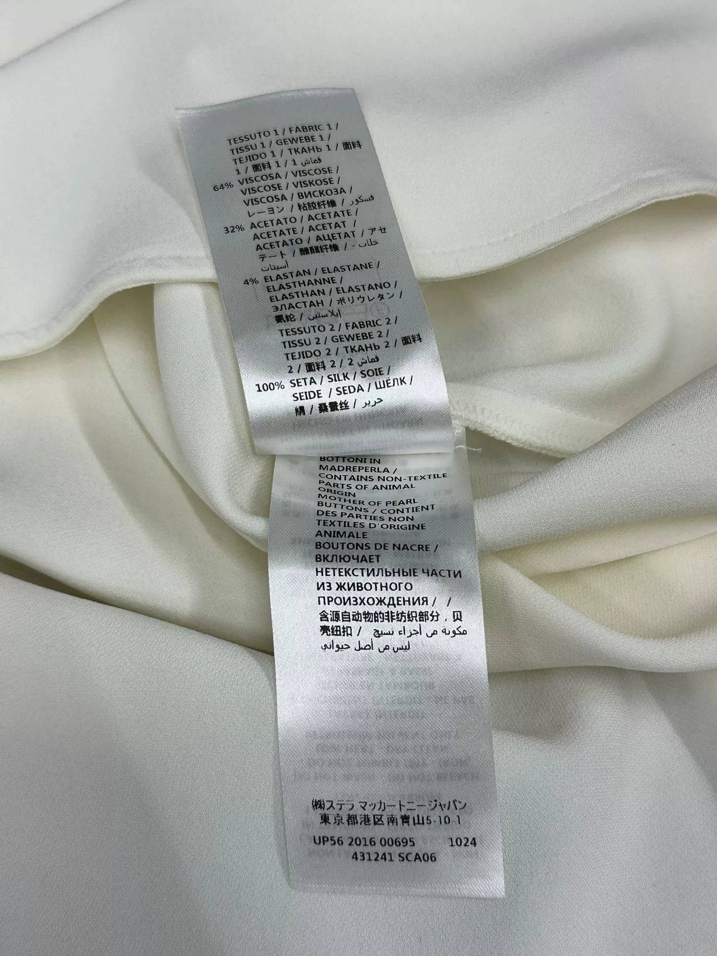 Stella McCartney Stella McCartney White V-Neck Long-Sleeve Shirt Size XS / US 0-2 / IT 36-38 - 6 Thumbnail