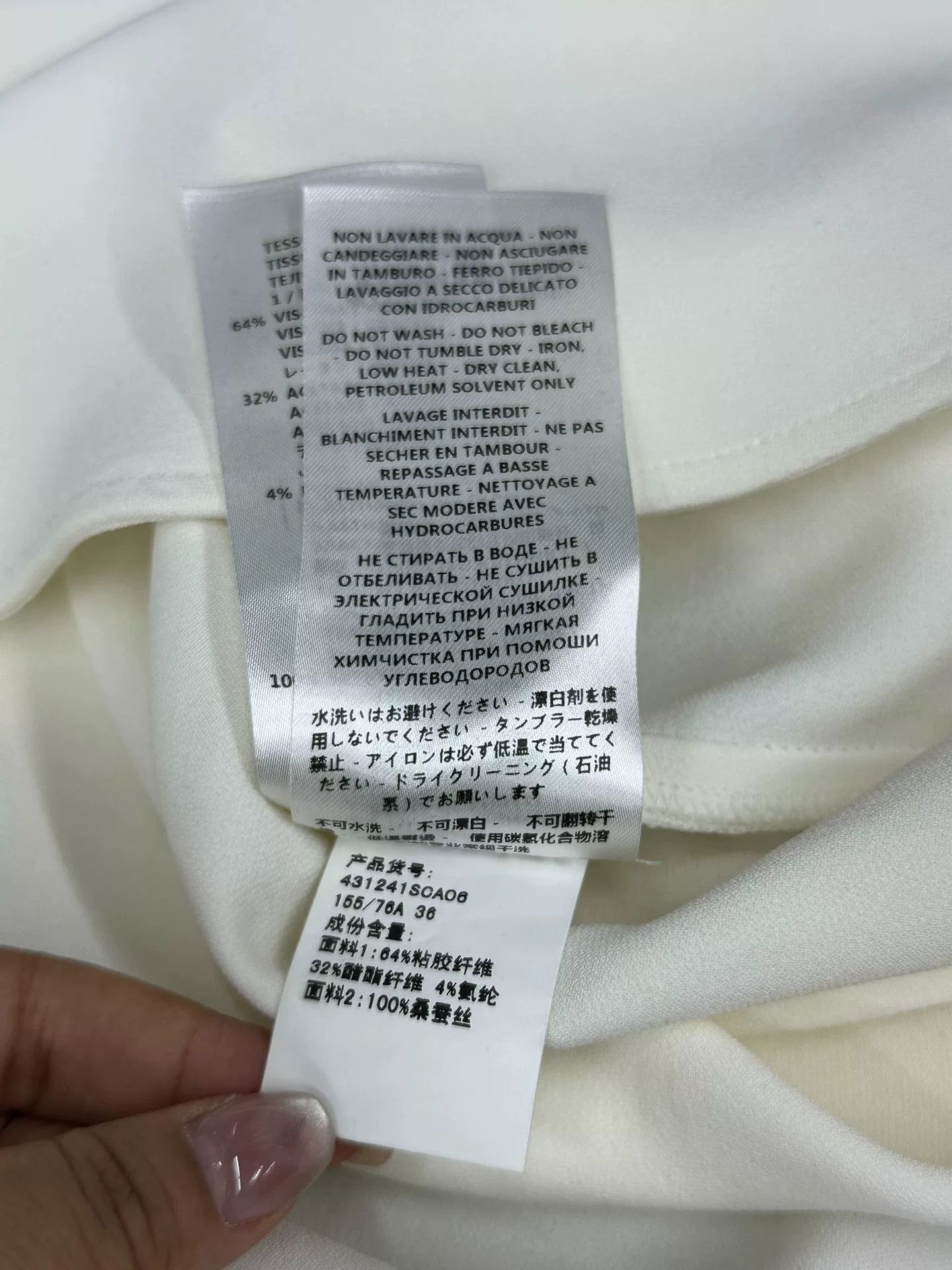 Stella McCartney Stella McCartney White V-Neck Long-Sleeve Shirt Size XS / US 0-2 / IT 36-38 - 7 Thumbnail