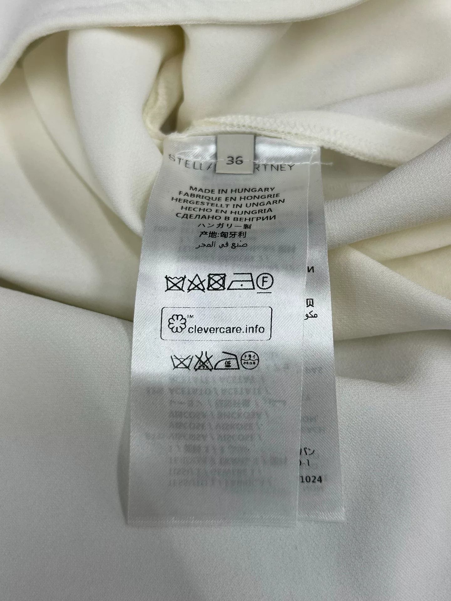 Stella McCartney Stella McCartney White V-Neck Long-Sleeve Shirt Size XS / US 0-2 / IT 36-38 - 5 Thumbnail
