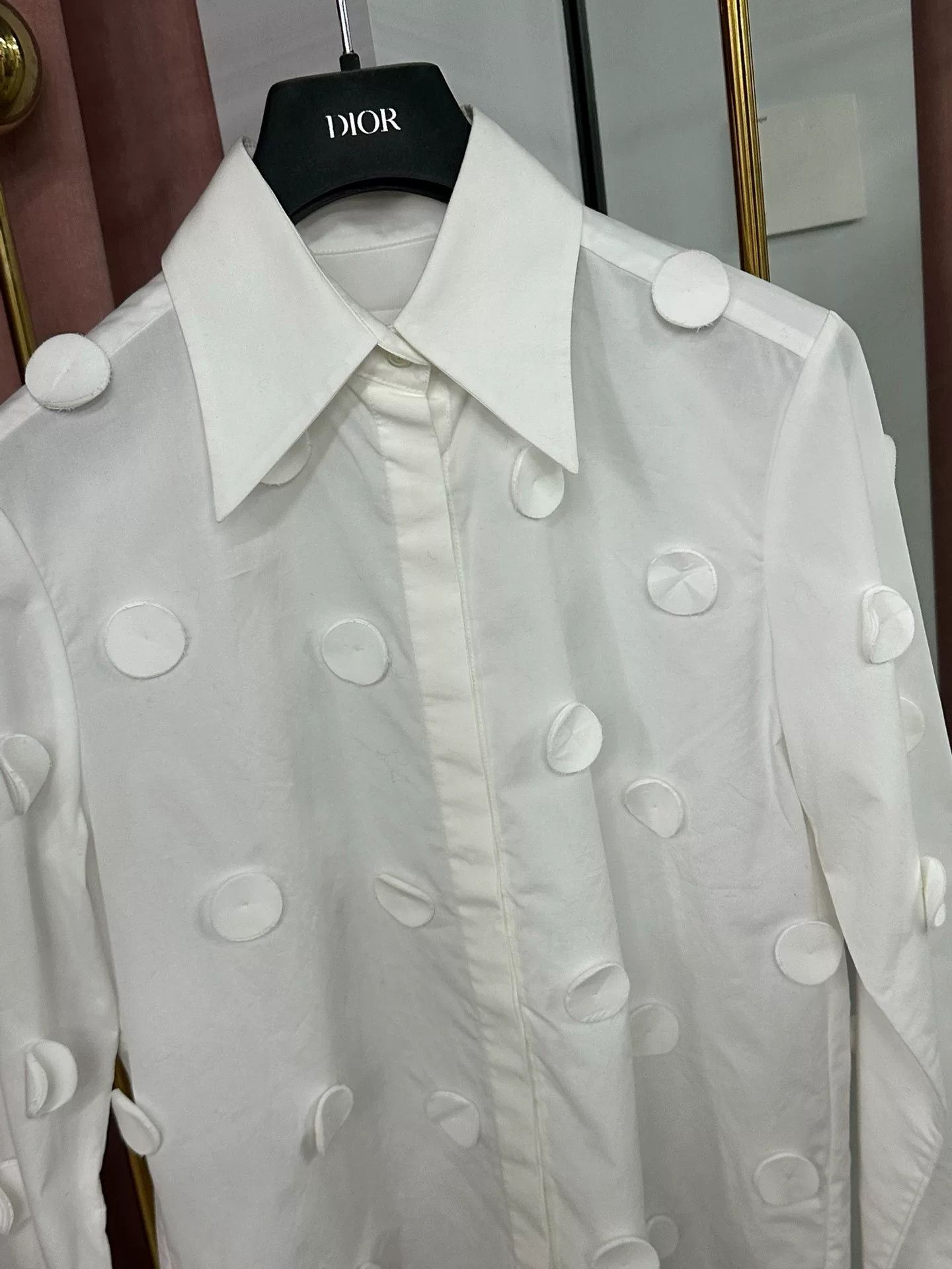 DEN IM by SIKI IM Shushu/tong White Polka Dot Long Sleeve Shirt Size M / US 6-8 / IT 42-44 - 2 Thumbnail