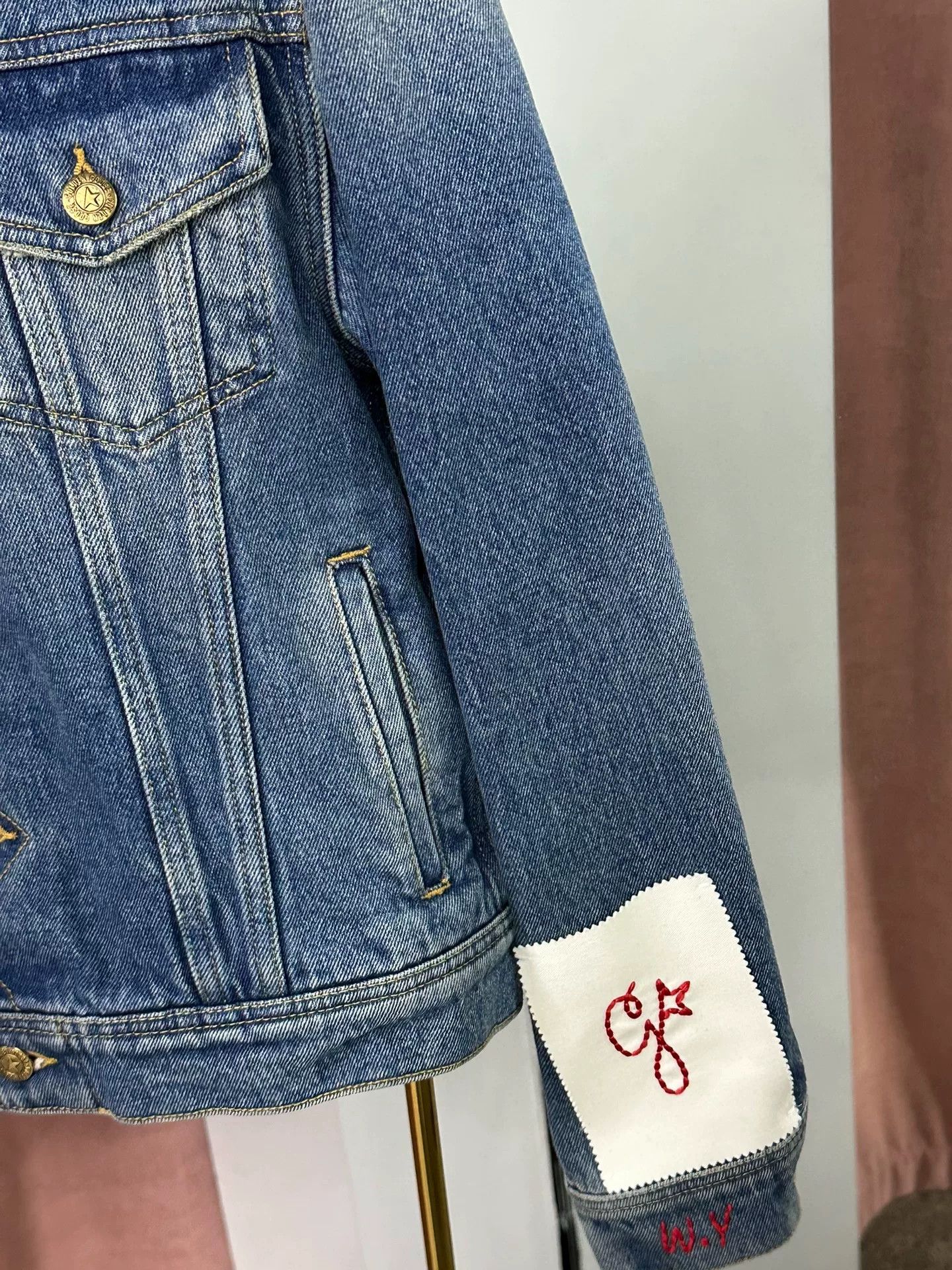 Golden Goose Golden Goose Blue Embroidered Denim Jacket Size US S / EU 44-46 / 1 - 2 Thumbnail