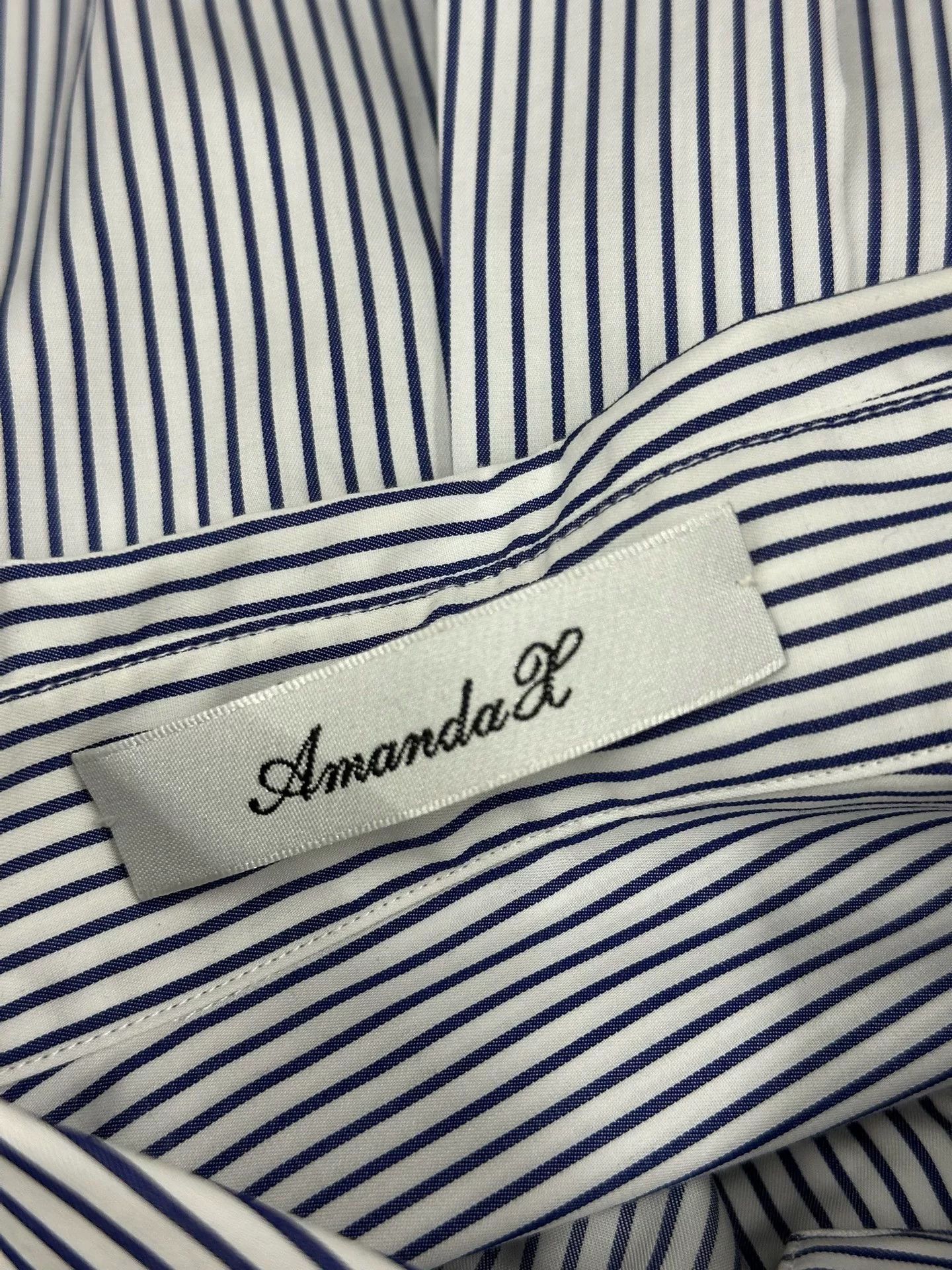 Amanda Uprichard Amandax Blue Striped Long Sleeve Shirt Size US M / EU 48-50 / 2 - 4 Thumbnail