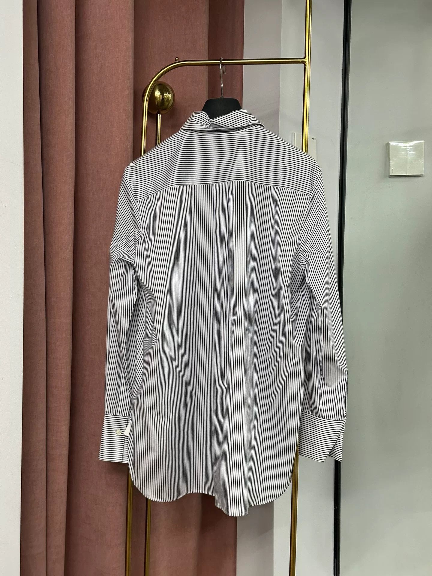 Amanda Uprichard Amandax Blue Striped Long Sleeve Shirt Size US M / EU 48-50 / 2 - 3 Thumbnail