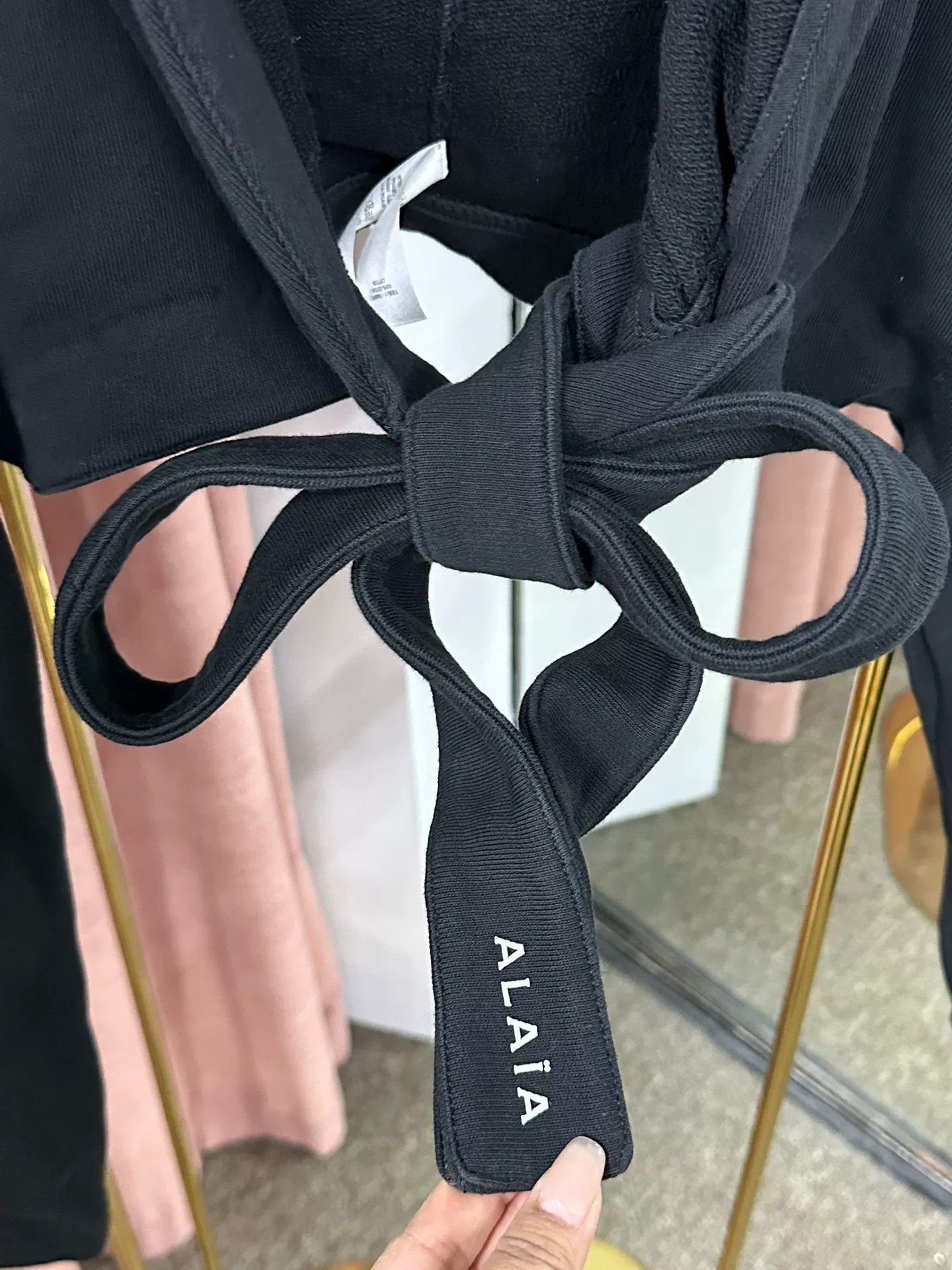 Alaia Alaia Black Hooded Drawstring Sweatshirt Size S / US 4 / IT 40 - 3 Thumbnail