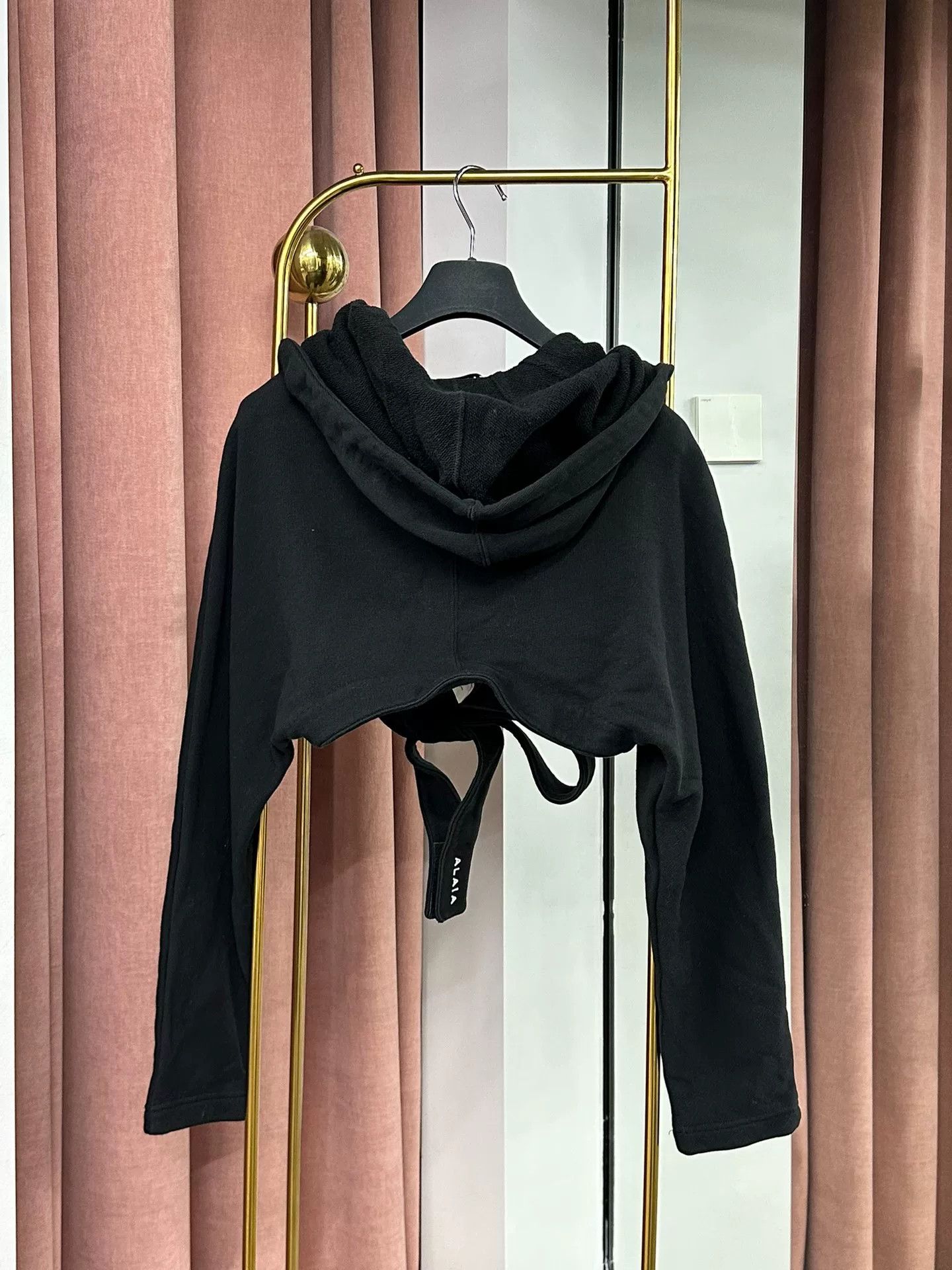 Alaia Alaia Black Hooded Drawstring Sweatshirt Size S / US 4 / IT 40 - 5 Thumbnail