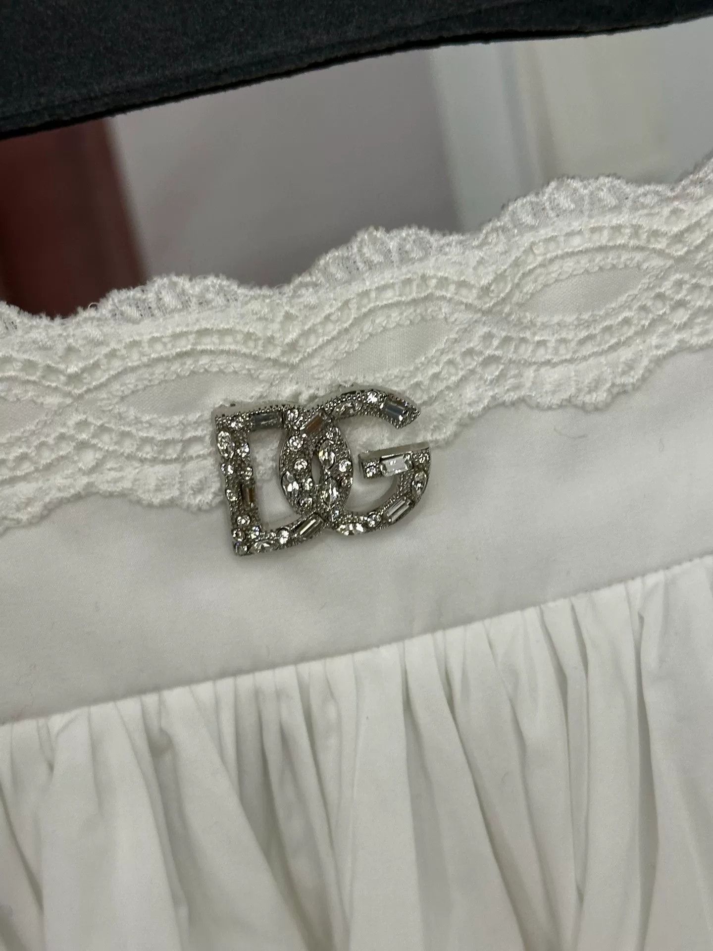 Dolce & Gabbana Dolce&Gabbana White Diamond Logo Lace Skirt Size 42" / US 20 - 2 Thumbnail
