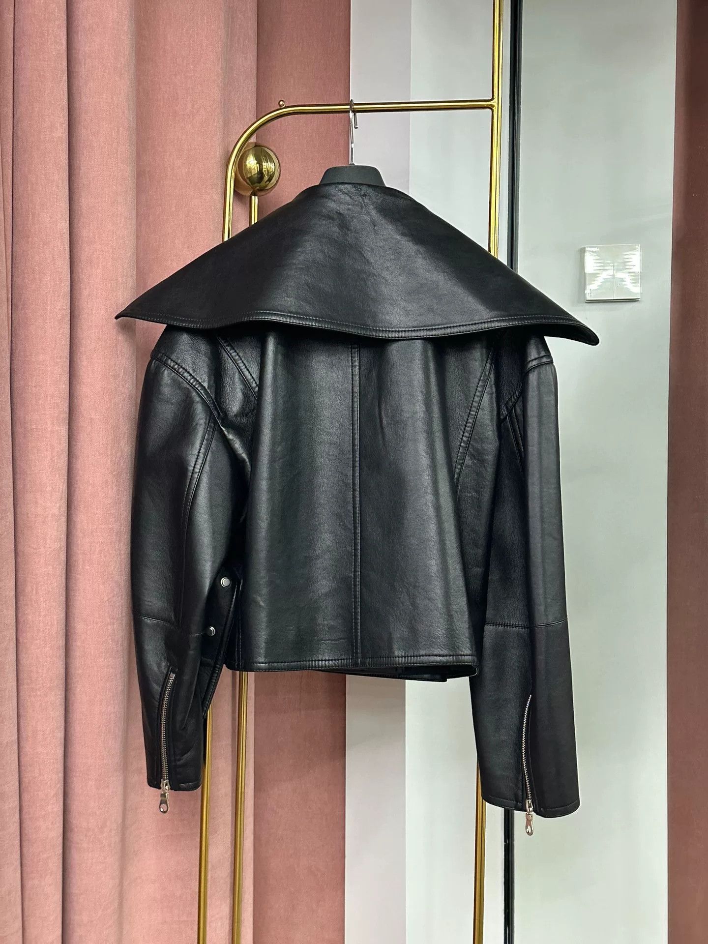 Nanushka Nanushka Black Leather Motorcycle Jacket Size XS / US 0-2 / IT 36-38 - 3 Thumbnail
