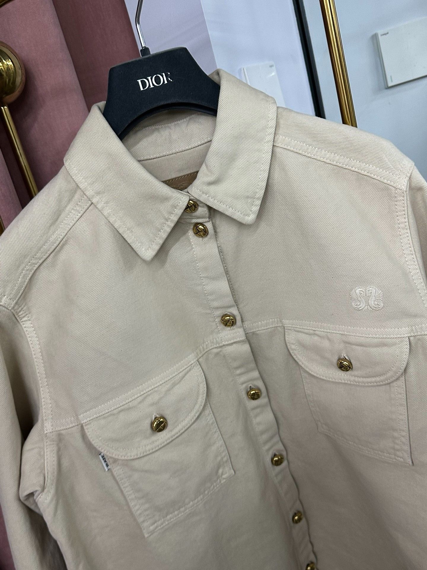 Blaze Blaze Milano Gold Button Denim Jacket Size XS / US 0-2 / IT 36-38 - 2 Thumbnail