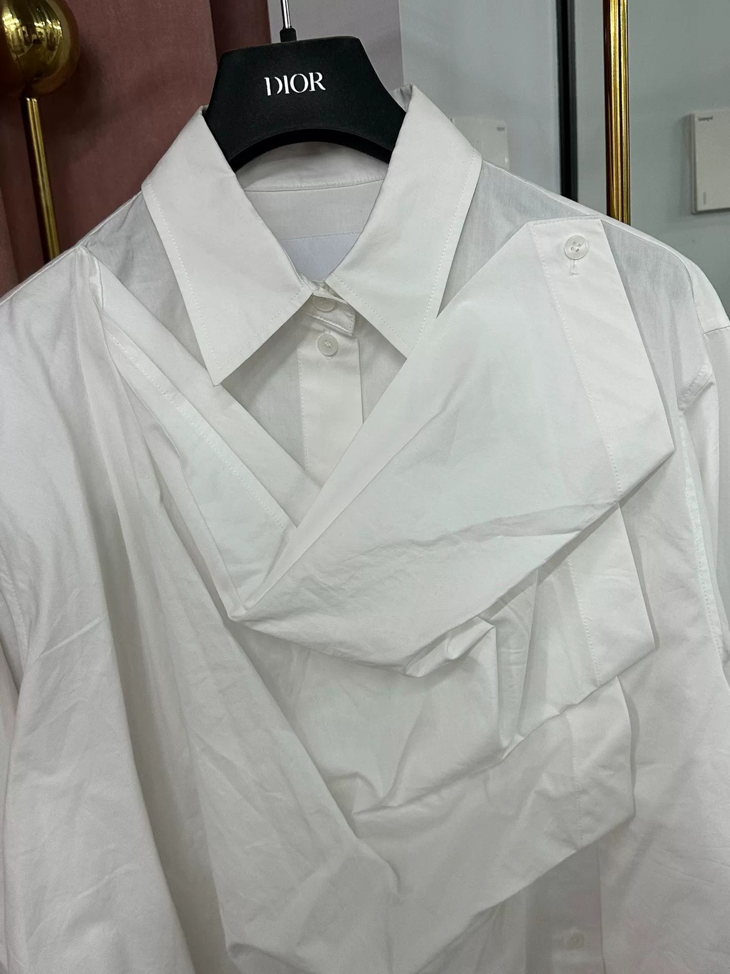 pushBUTTON Pushbutton White Asymmetric Long Sleeve Shirt Size M / US 6-8 / IT 42-44 - 2 Thumbnail