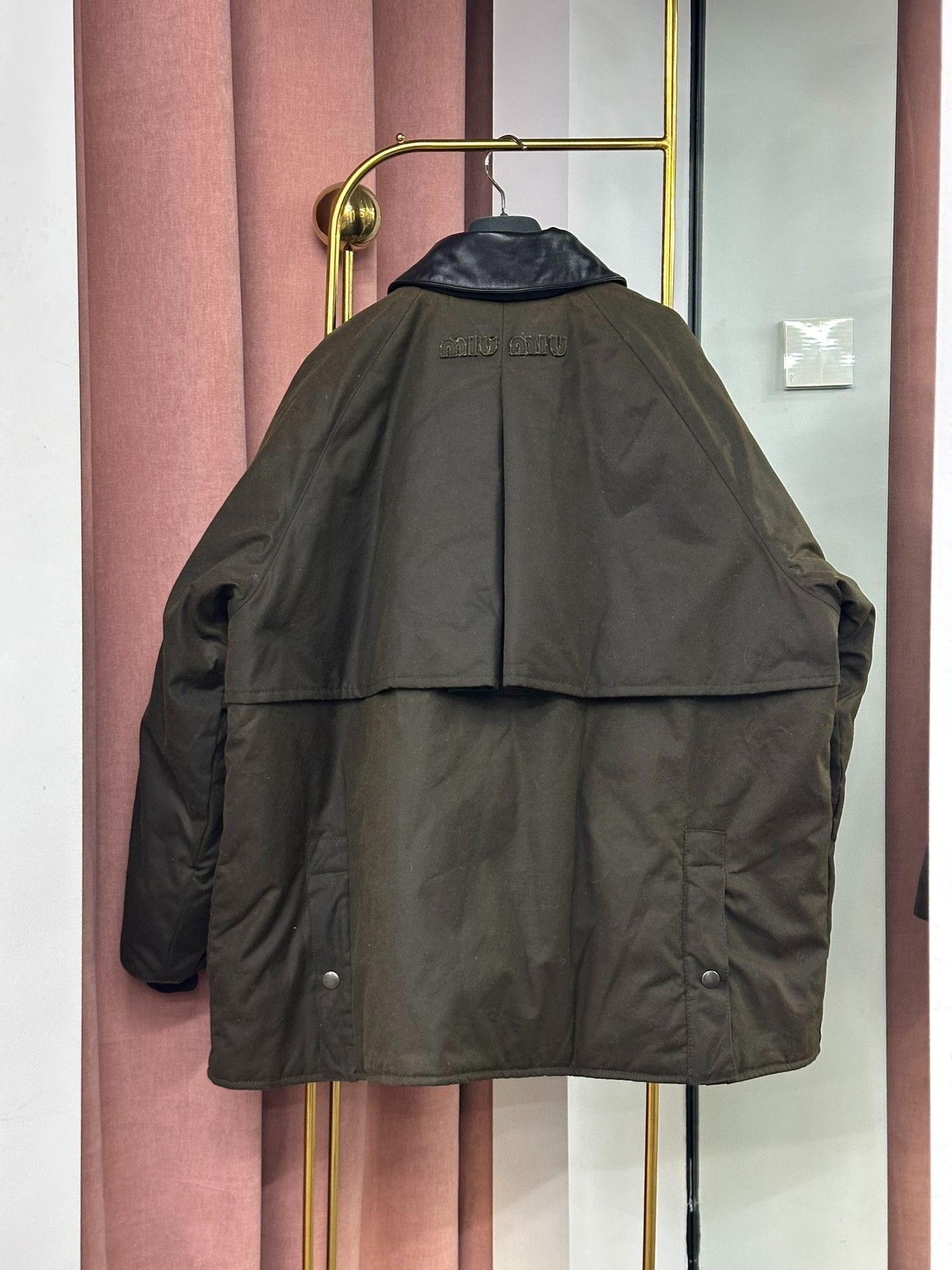 Miu Miu Miumiu Green Leather Collar Coat Size S / US 4 / IT 40 - 3 Thumbnail